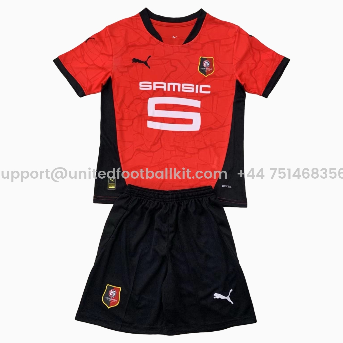 Unitedfootballkit.com | Stade Rennais 24-25 Home Men's Adult Jersey Set - Fans Version -Customize Name, Number and Patch | Worldwide Shipping