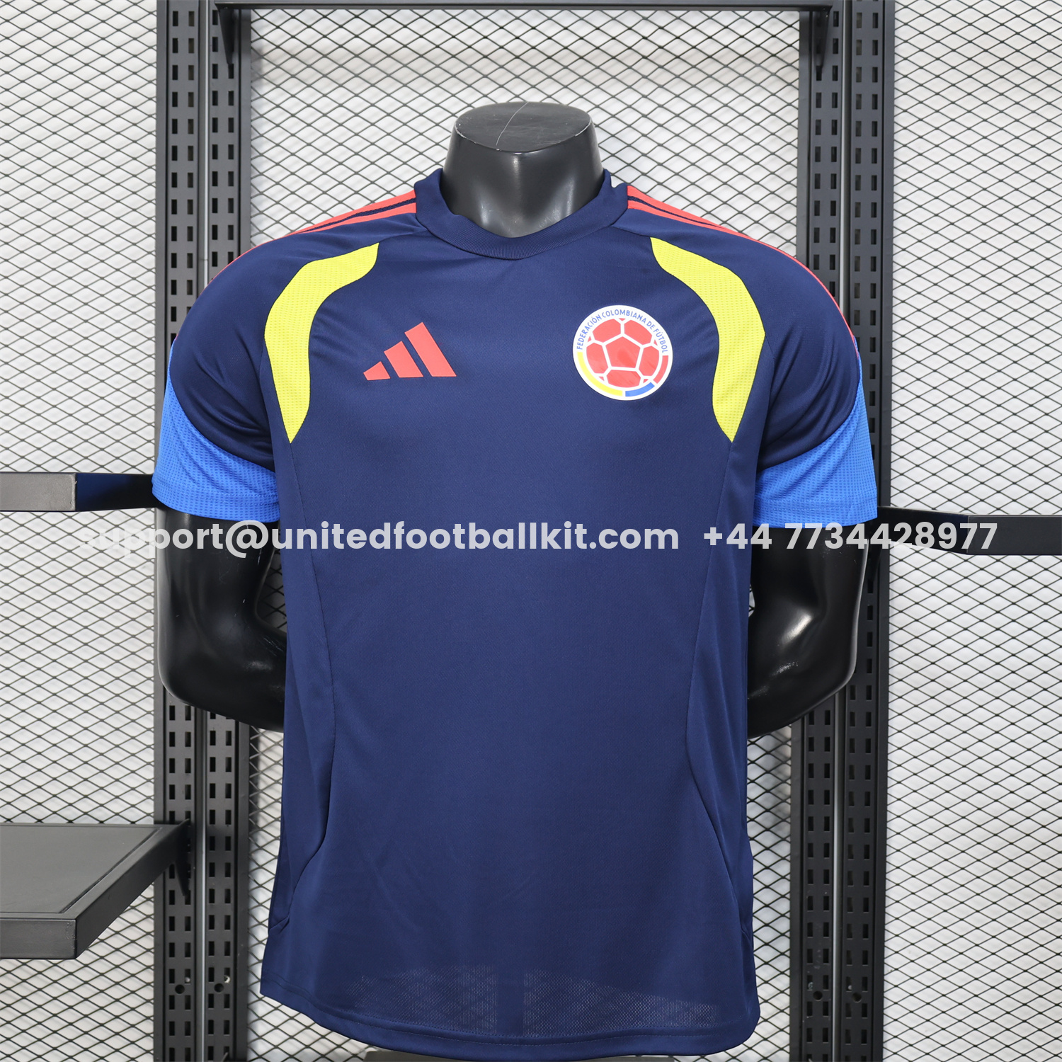 Unitedfootballkit.com | Colombia 2026 Dark Blue Pre-Match Training Jersey - Player Version -Customize Name, Number and Patch | Worldwide Shipping