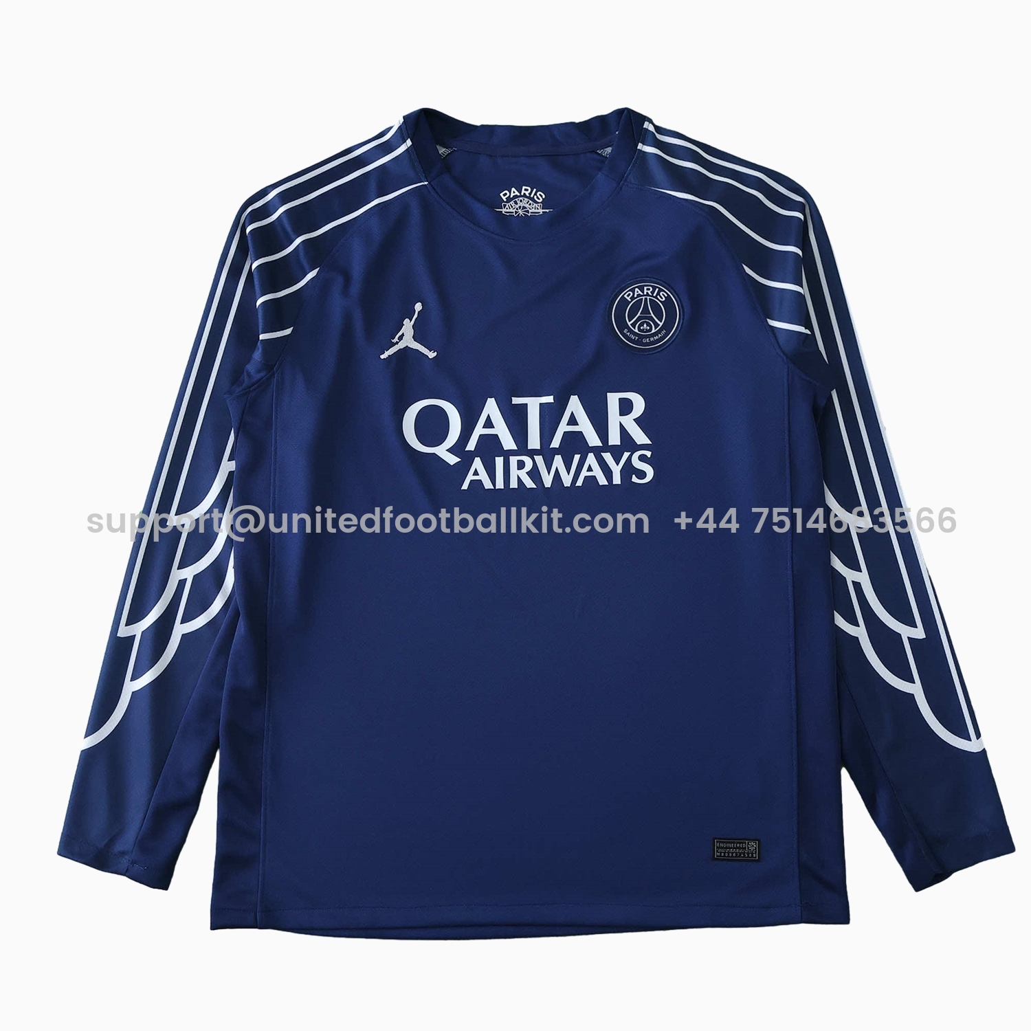 Unitedfootballkit.com | Paris Saint-Germain PSG 24-25 Fourth Long Sleeves Jersey - Fans Version -Customize Name, Number and Patch | Worldwide Shipping
