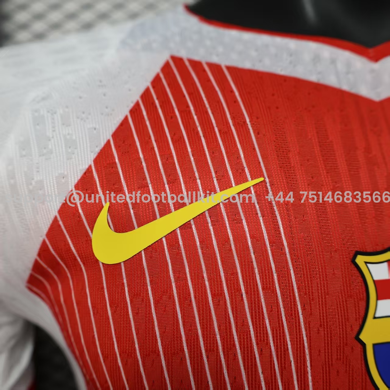 Unitedfootballkit.com | Barcelona 25-26 Red & White Big LOGO Special Jersey - Player Version -Customize Name, Number and Patch | Worldwide Shipping
