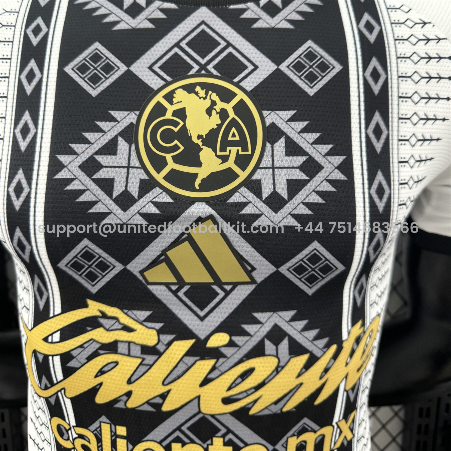 Unitedfootballkit.com | Club América 25-26 Black Totem Pattern White Special Jersey - Player Version -Customize Name, Number and Patch | Worldwide Shipping