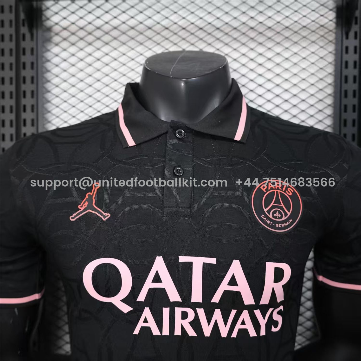 Unitedfootballkit.com | Paris Saint-Germain PSG 25-26 JD Black Special Jersey with Red Badge - Player Version -Customize Name, Number and Patch | Worldwide Shipping