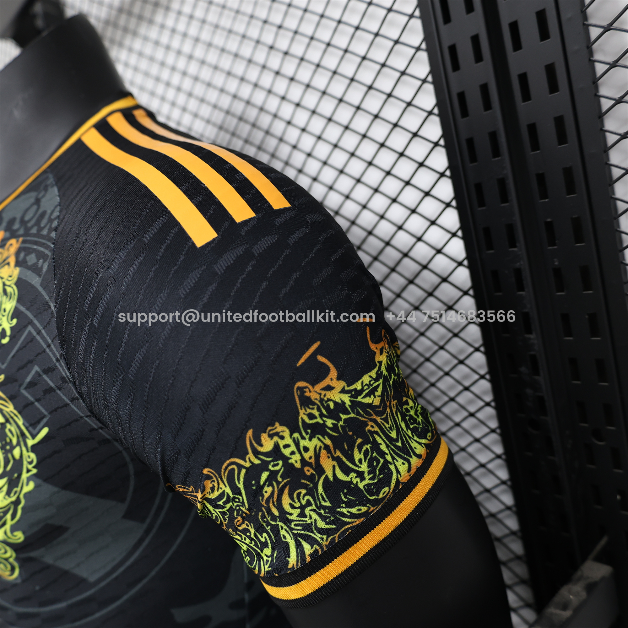 Unitedfootballkit.com | Real Madrid 24-25 Yellow Loong Black Special Edition Jersey - Player Version -Customize Name, Number and Patch | Worldwide Shipping