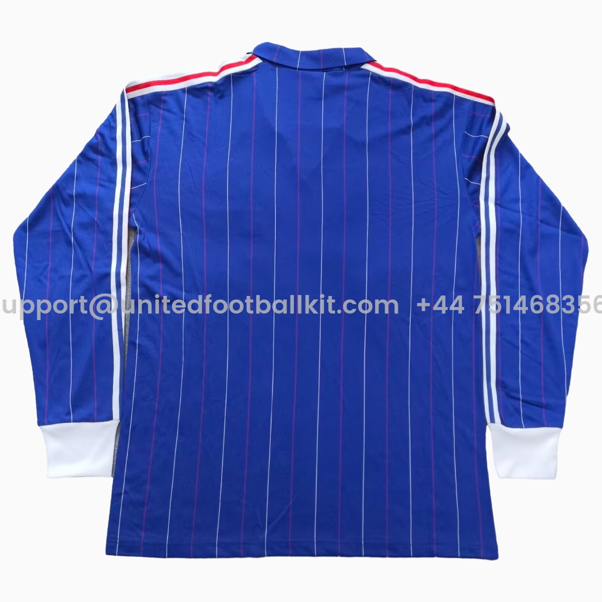 Unitedfootballkit.com | Retro France 1982 Home Long Sleeves Jersey -Customize Name, Number and Patch | Worldwide Shipping