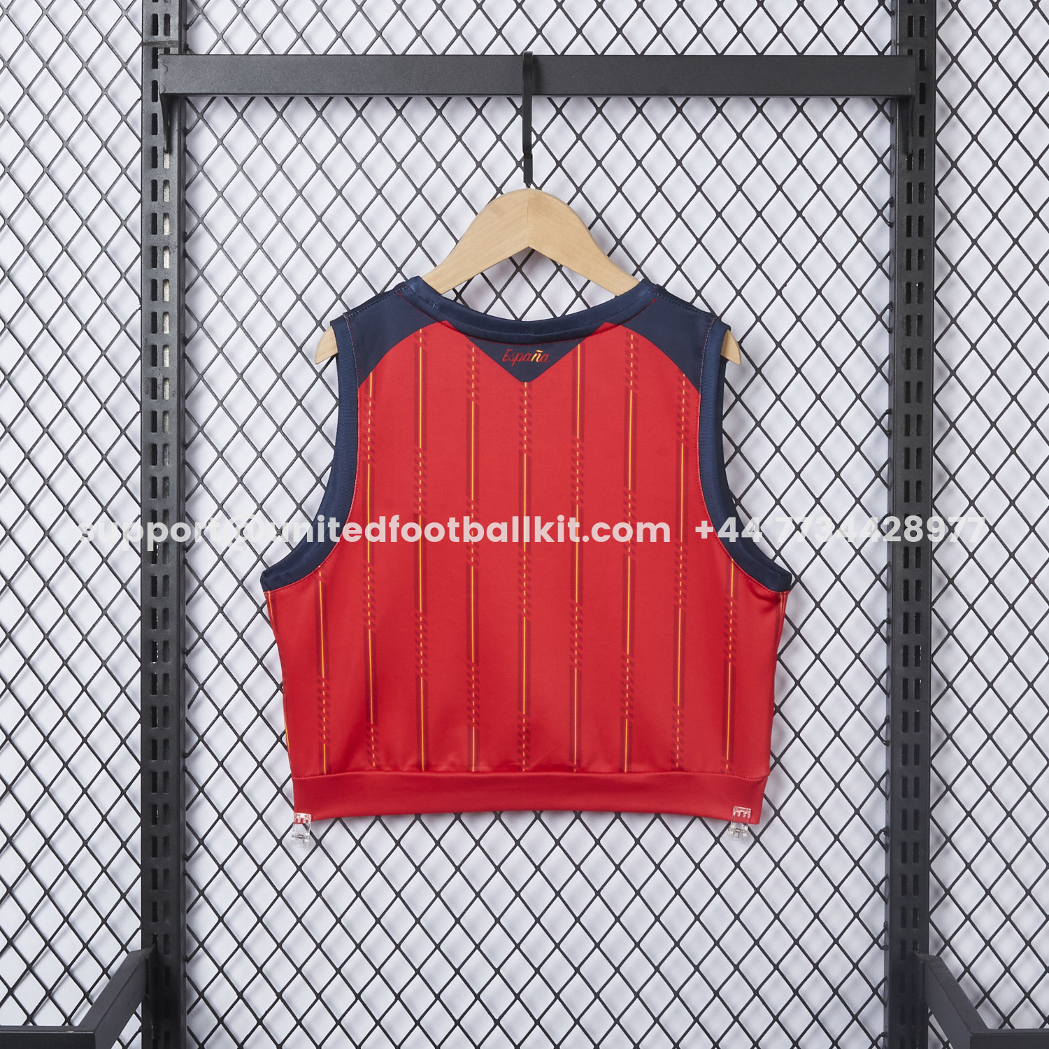 Unitedfootballkit.com | Women's Spain 2026 Home Yoga Vest -Customize Name, Number and Patch | Worldwide Shipping