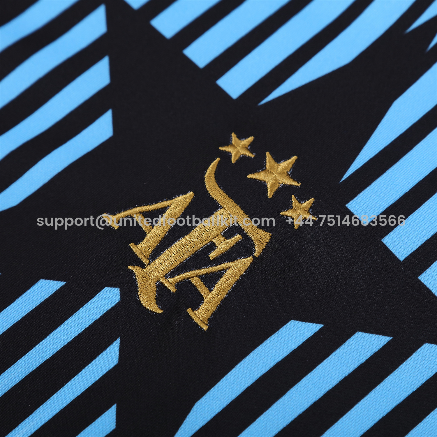 Unitedfootballkit.com | Argentina 24-25 Three-Stars Training Hoodie Set - Black Top and Pants -Customize Name, Number and Patch | Worldwide Shipping