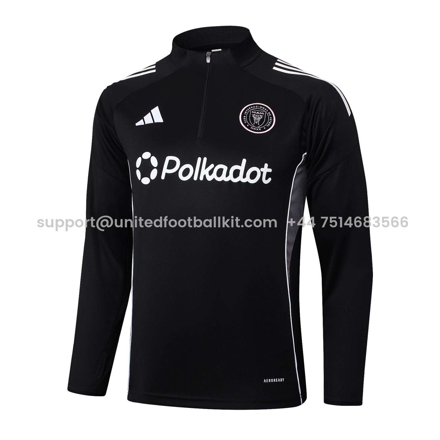 Unitedfootballkit.com | INT M.A.M 25-26 Long Sleeves Training Set - Black Top & Black Pants -Customize Name, Number and Patch | Worldwide Shipping