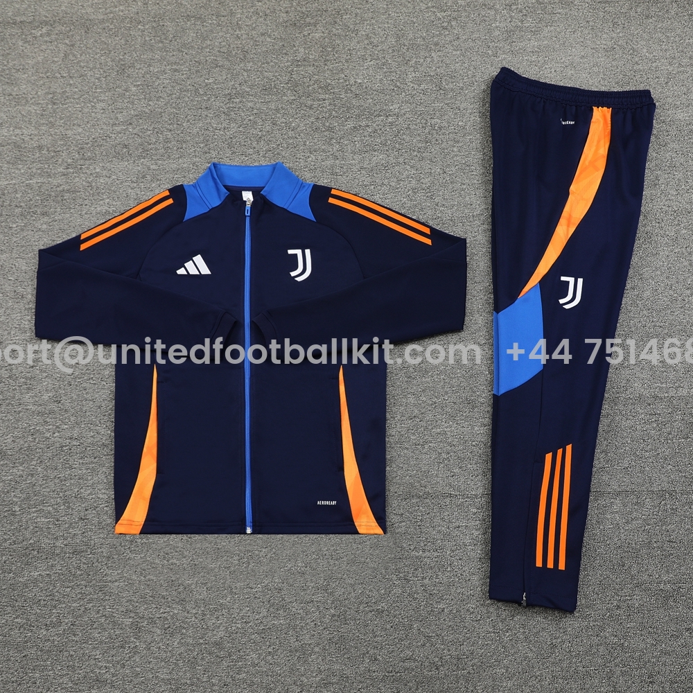 Unitedfootballkit.com | Juventus 24-25 Jacket Training Tracksuit - Royal Blue -Customize Name, Number and Patch | Worldwide Shipping