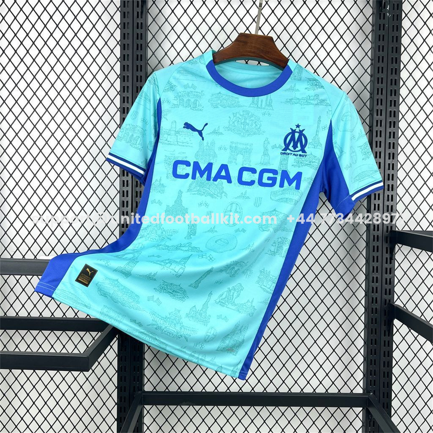 Unitedfootballkit.com | Marseille 25-26 Blue Goalkeeper Jersey - Fans Version -Customize Name, Number and Patch | Worldwide Shipping