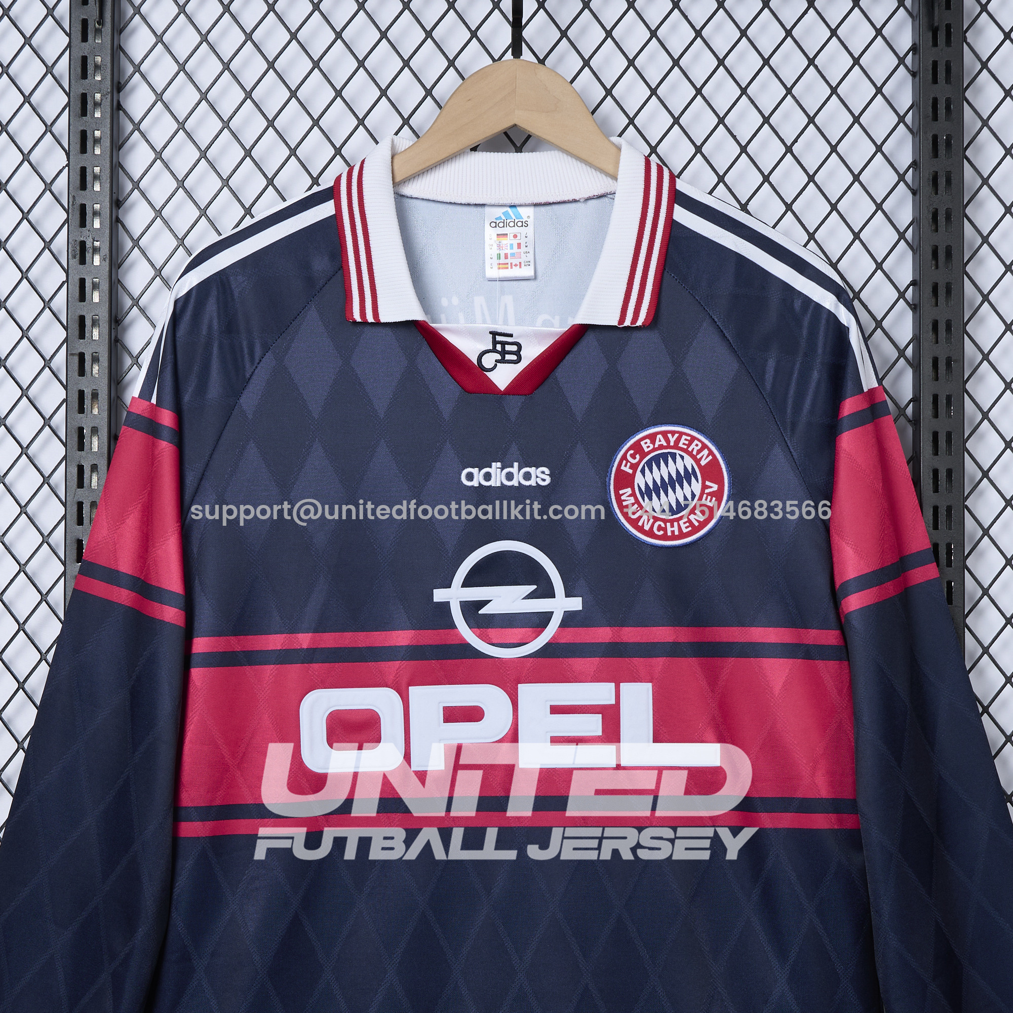 Unitedfootballkit.com | Retro Bayern Munich 1997-99 Home Long Jersey -Customize Name, Number and Patch | Worldwide Shipping