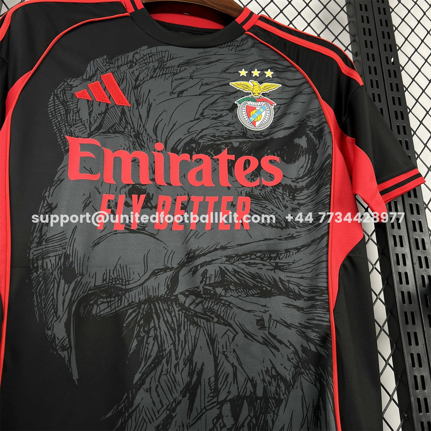 Unitedfootballkit.com | Benfica 25-26 Grey Eagle Black Special Jersey - Fans Version -Customize Name, Number and Patch | Worldwide Shipping