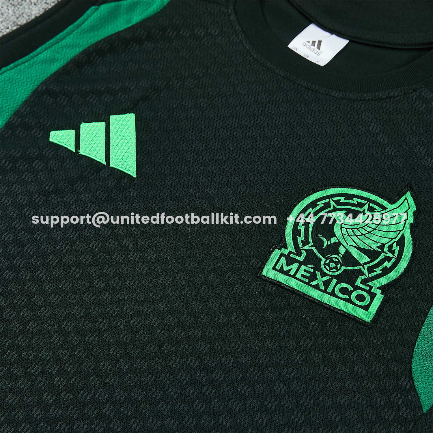 Unitedfootballkit.com | Mexico 2026 Vest Training Set - Black With Green Vest and Shorts -Customize Name, Number and Patch | Worldwide Shipping