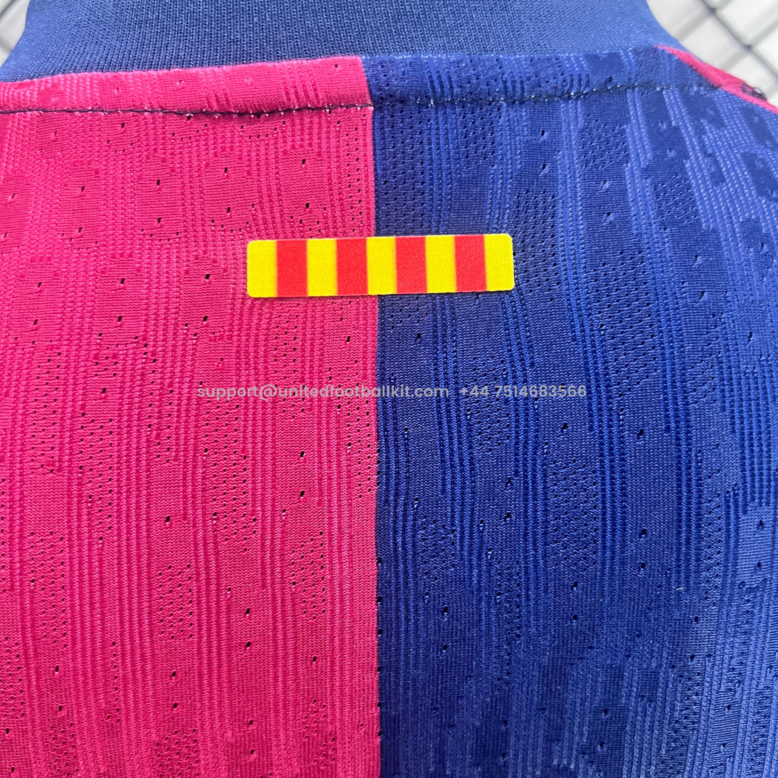 Unitedfootballkit.com | Barcelona 24-25 Home Long Sleeve Jersey - Player Version -Customize Name, Number and Patch | Worldwide Shipping