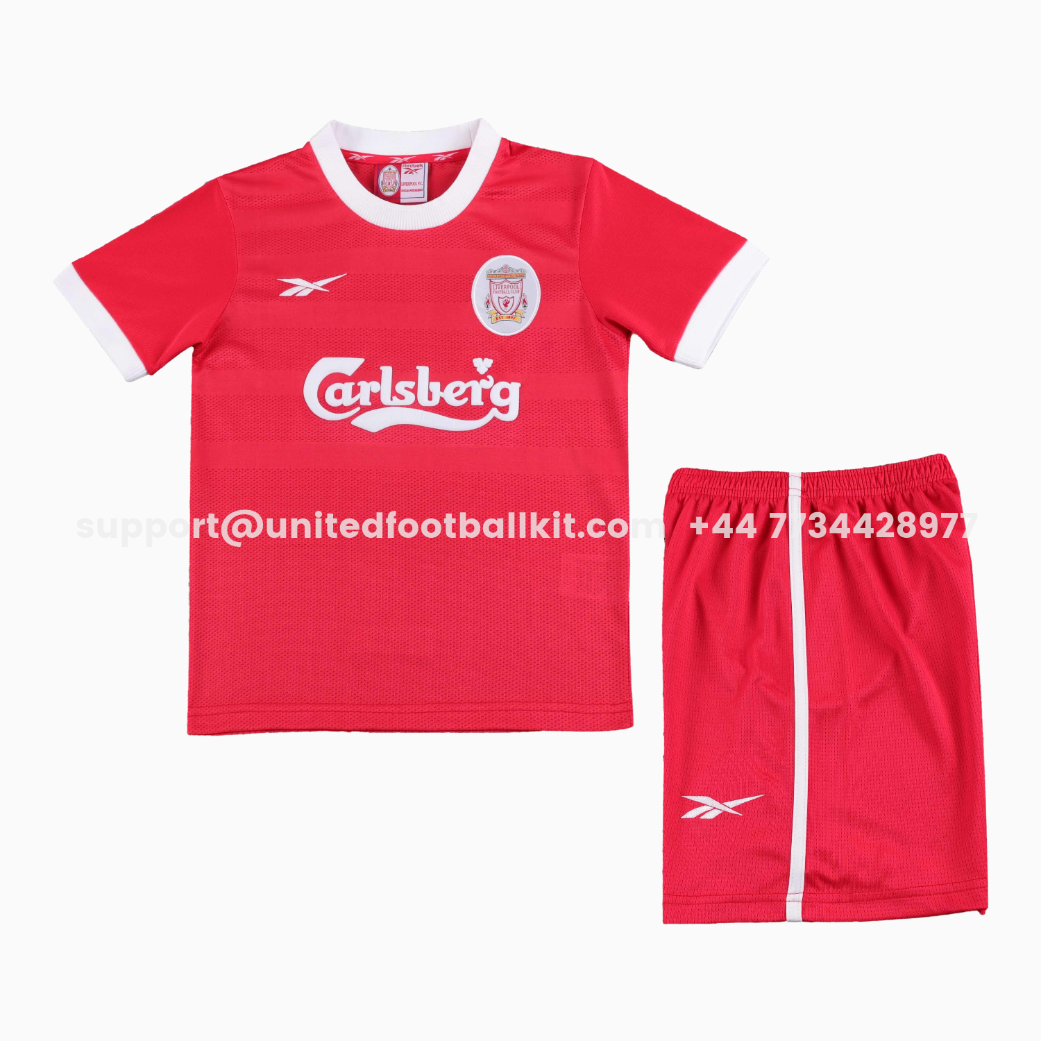 Unitedfootballkit.com | Retro Liver.pool 1997-98 Home Kids Kit -Customize Name, Number and Patch | Worldwide Shipping