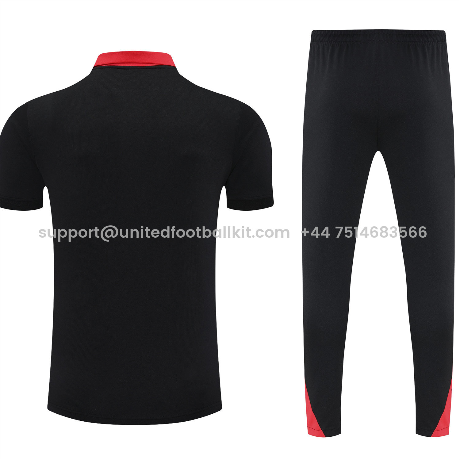 Unitedfootballkit.com | Liver.pool 25-26 POLO Short-Sleeve Training Set - Black Top and Pants -Customize Name, Number and Patch | Worldwide Shipping