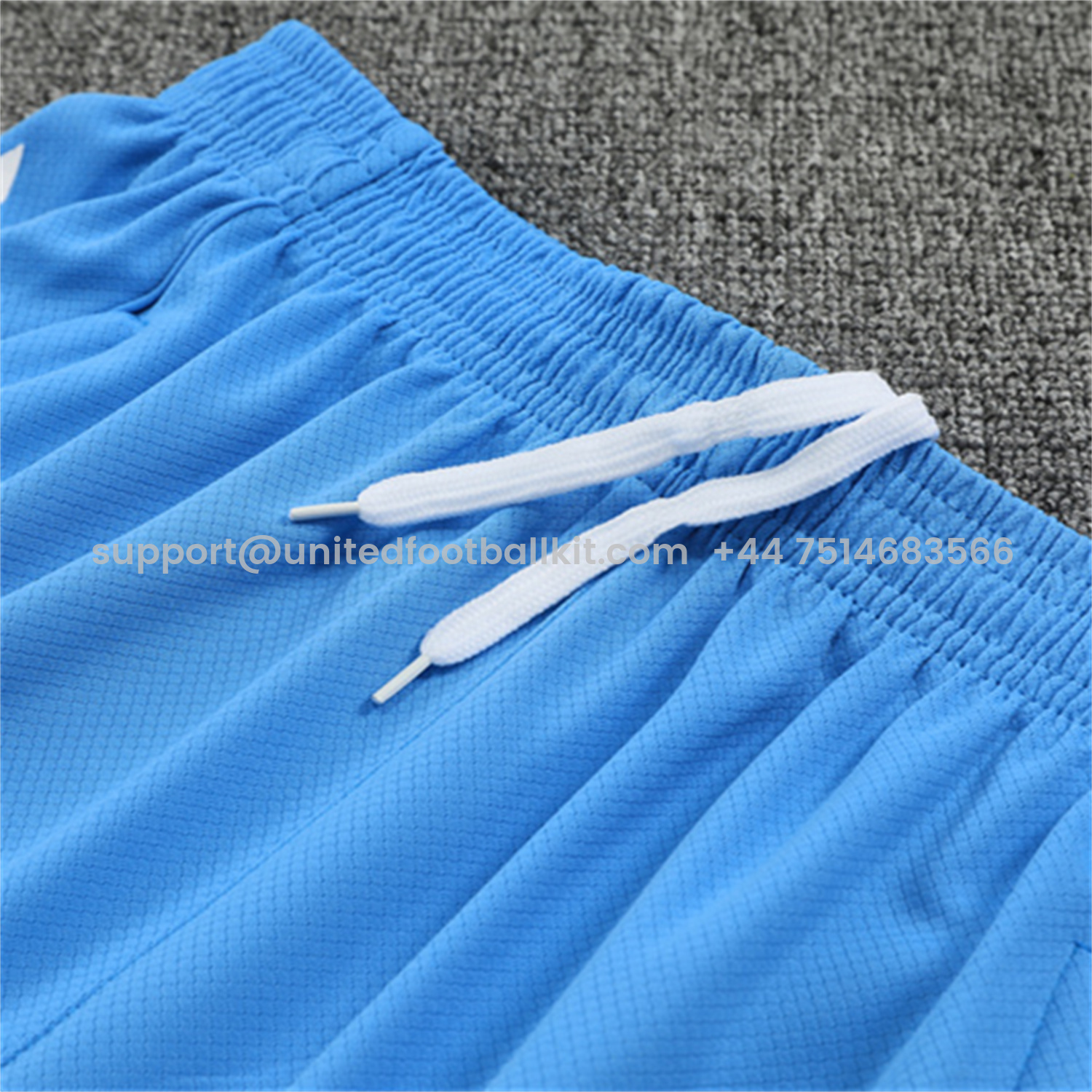 Unitedfootballkit.com | Real Madrid 25-26 Kids Short-Sleeve Training Set - White Top and Sky Blue Shorts -Customize Name, Number and Patch | Worldwide Shipping