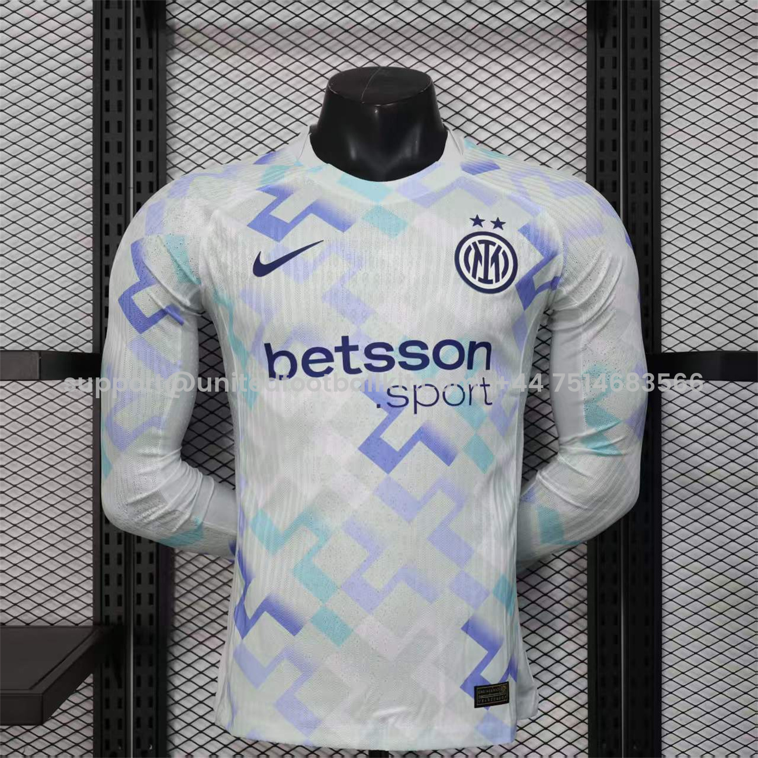 Unitedfootballkit.com | Inter Milan 25-26 Away Long Sleeves Jersey - Player Version -Customize Name, Number and Patch | Worldwide Shipping