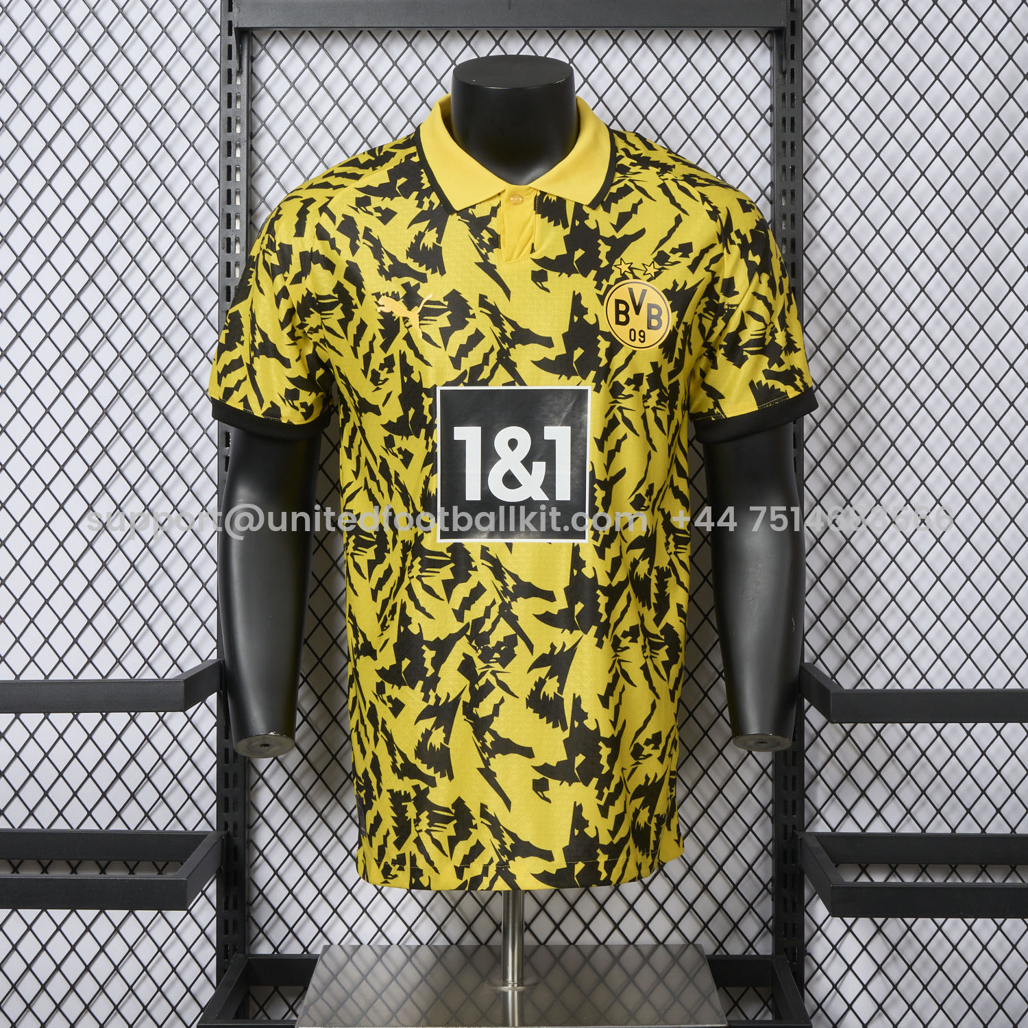 Unitedfootballkit.com | Dortmund 25-26 Black Disordered Texture Yellow Special Jersey - Player Version -Customize Name, Number and Patch | Worldwide Shipping