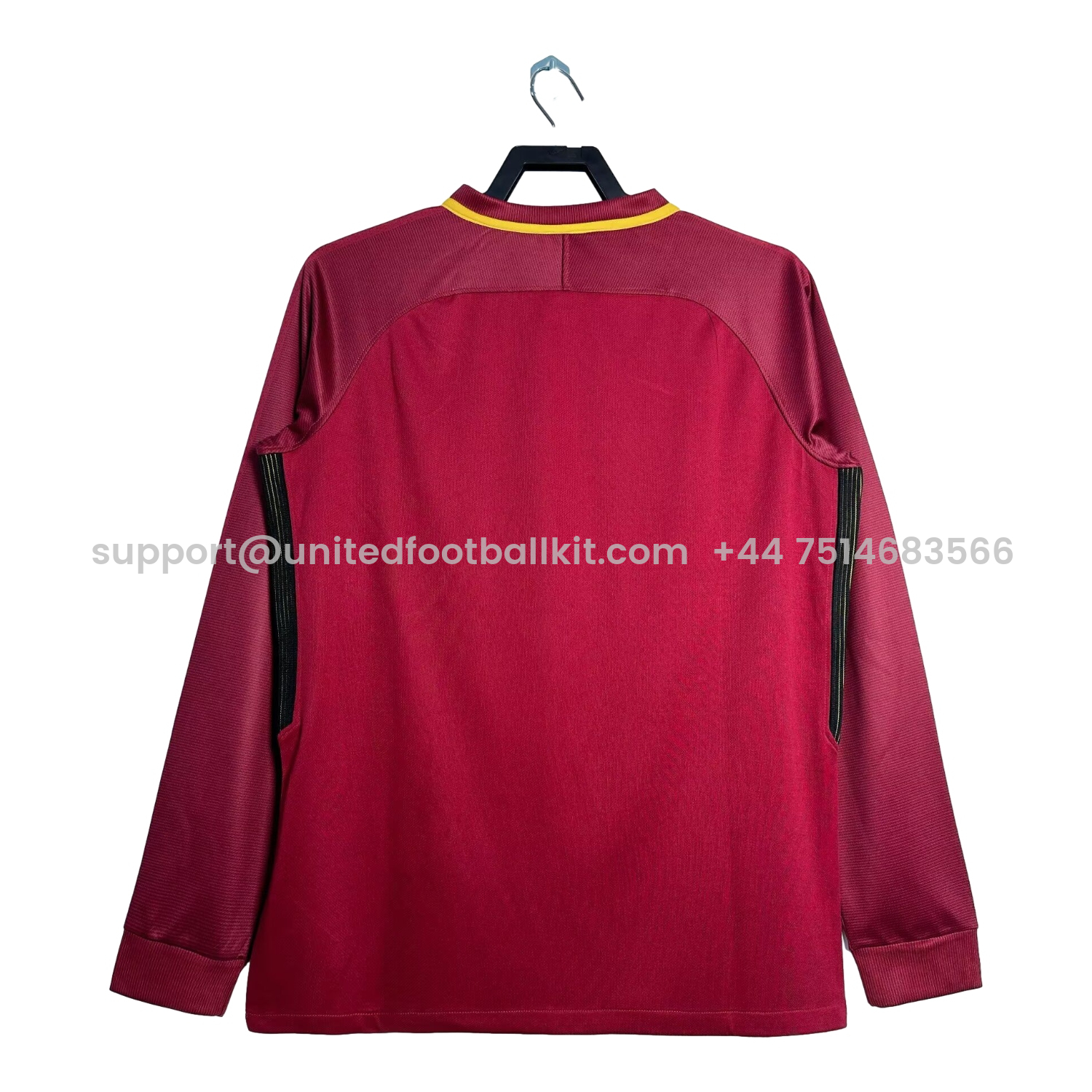 Unitedfootballkit.com | Retro Roma 2017-18 Home Long Sleeves Jersey -Customize Name, Number and Patch | Worldwide Shipping