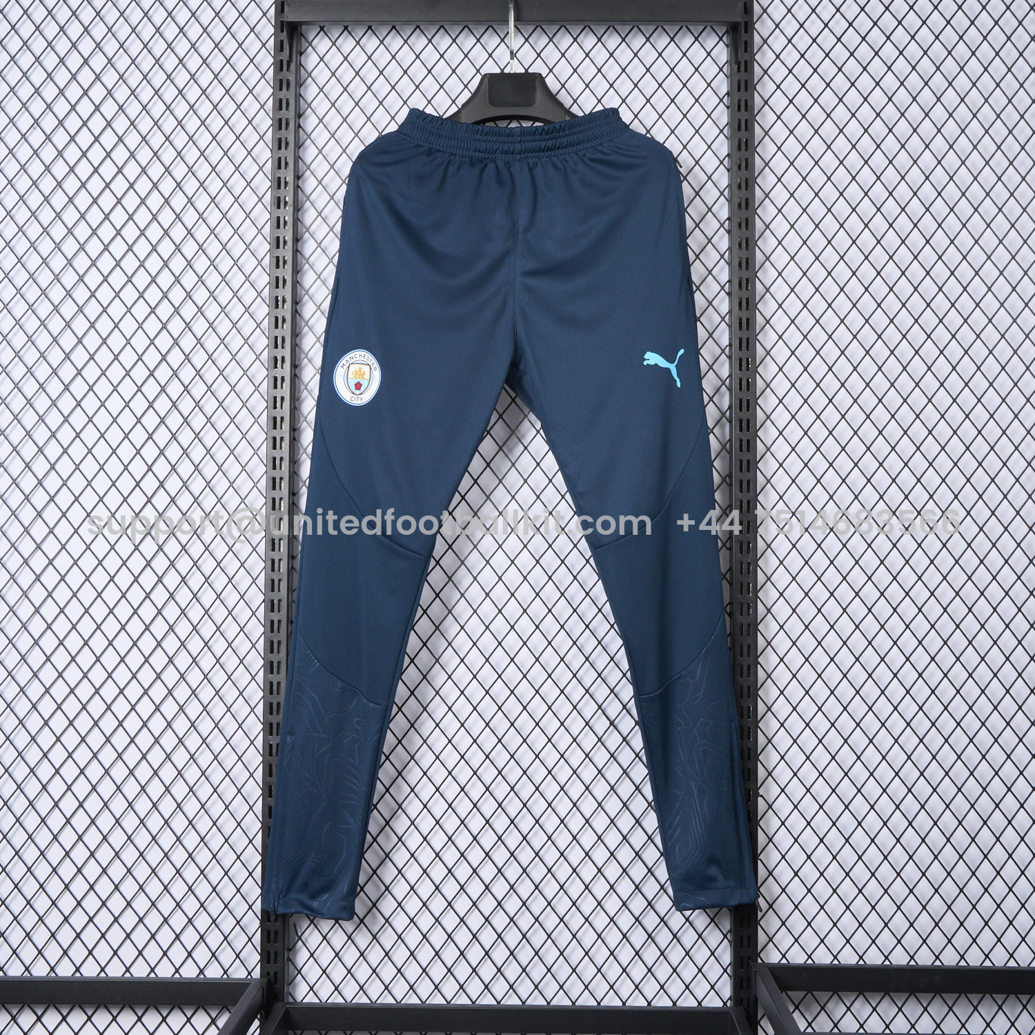 Unitedfootballkit.com | Manchester City 24-25 Deep Teal Training Pants - Player Version -Customize Name, Number and Patch | Worldwide Shipping