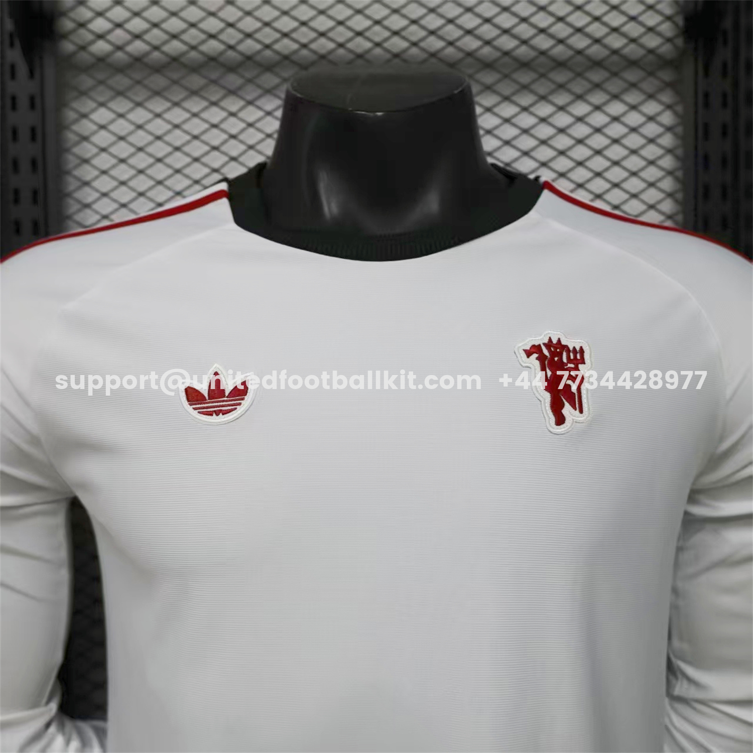 Unitedfootballkit.com | Manchester United 26-27 White Casual Long Sleeves Jersey - Player Version -Customize Name, Number and Patch | Worldwide Shipping