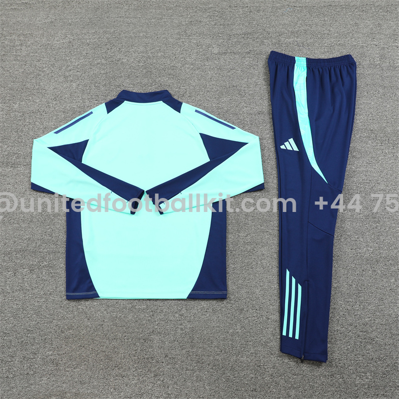 Unitedfootballkit.com | Arsenal 24-25 Long Sleeve Training Set - Lake Blue -Customize Name, Number and Patch | Worldwide Shipping
