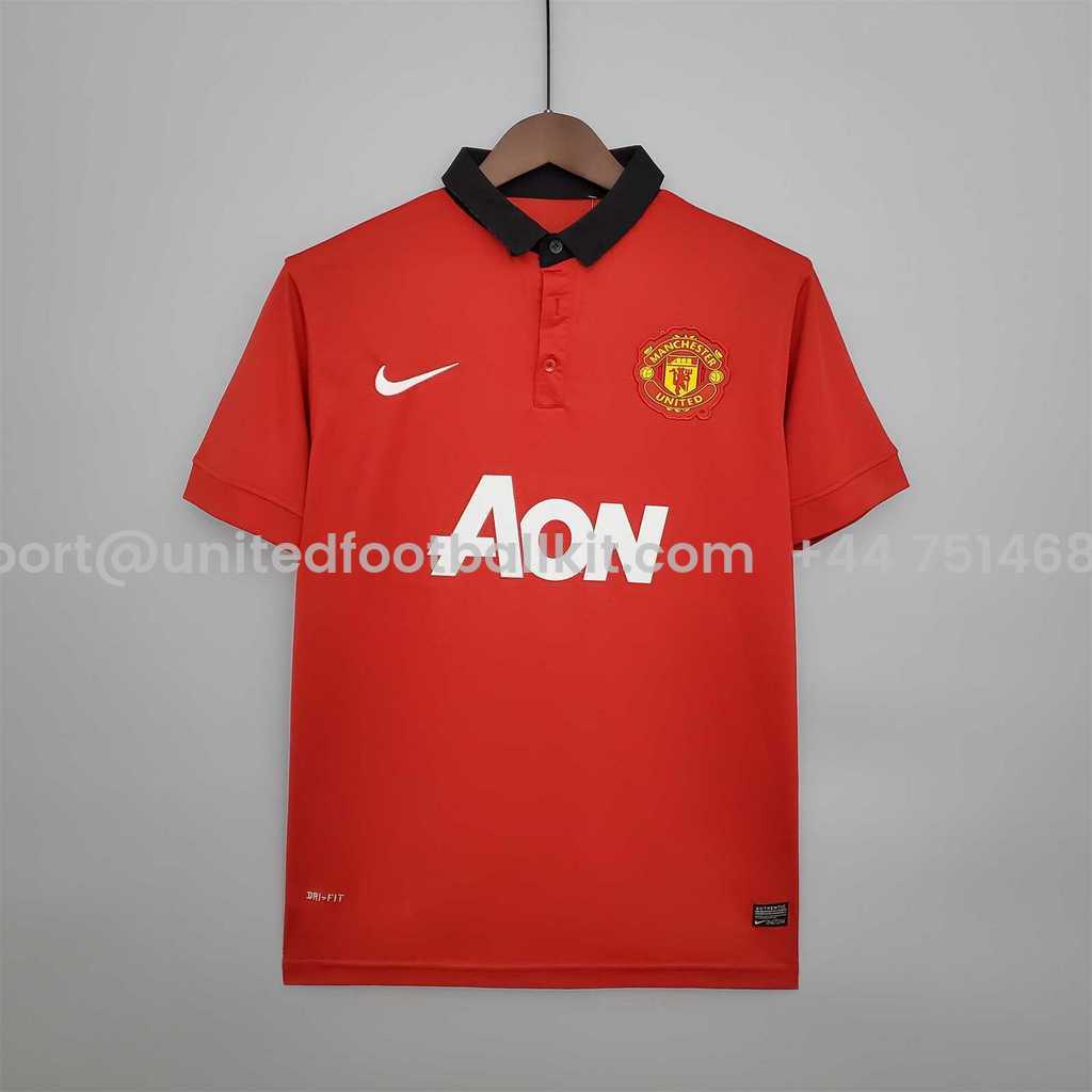 Unitedfootballkit.com | Retro Manchester United 13-14 Home Stadium Jersey -Customize Name, Number and Patch | Worldwide Shipping
