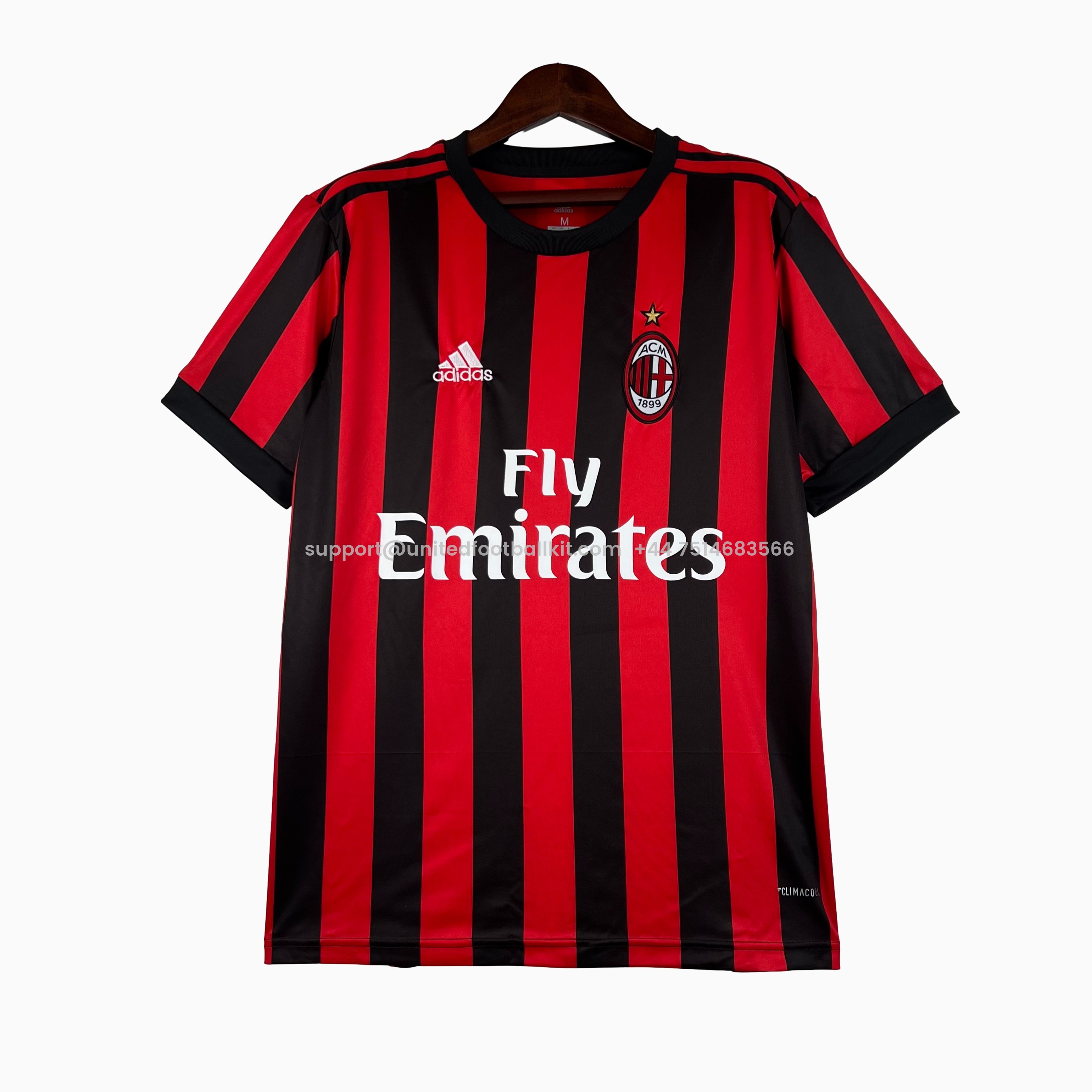 Unitedfootballkit.com | Retro AC Milan 2017-18 Home Stadium Jersey -Customize Name, Number and Patch | Worldwide Shipping