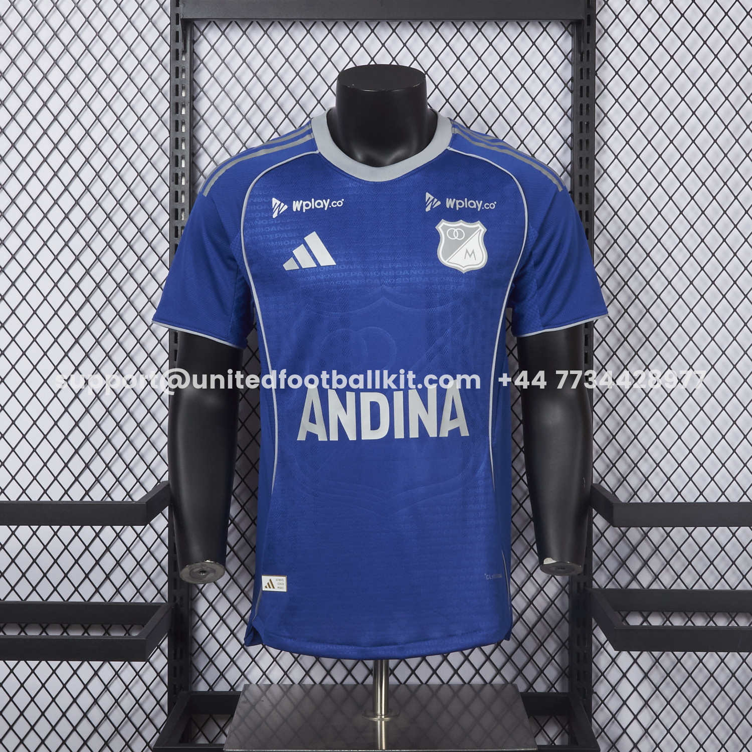 Unitedfootballkit.com | Millonarios 2026 Home Jersey - Player Version -Customize Name, Number and Patch | Worldwide Shipping