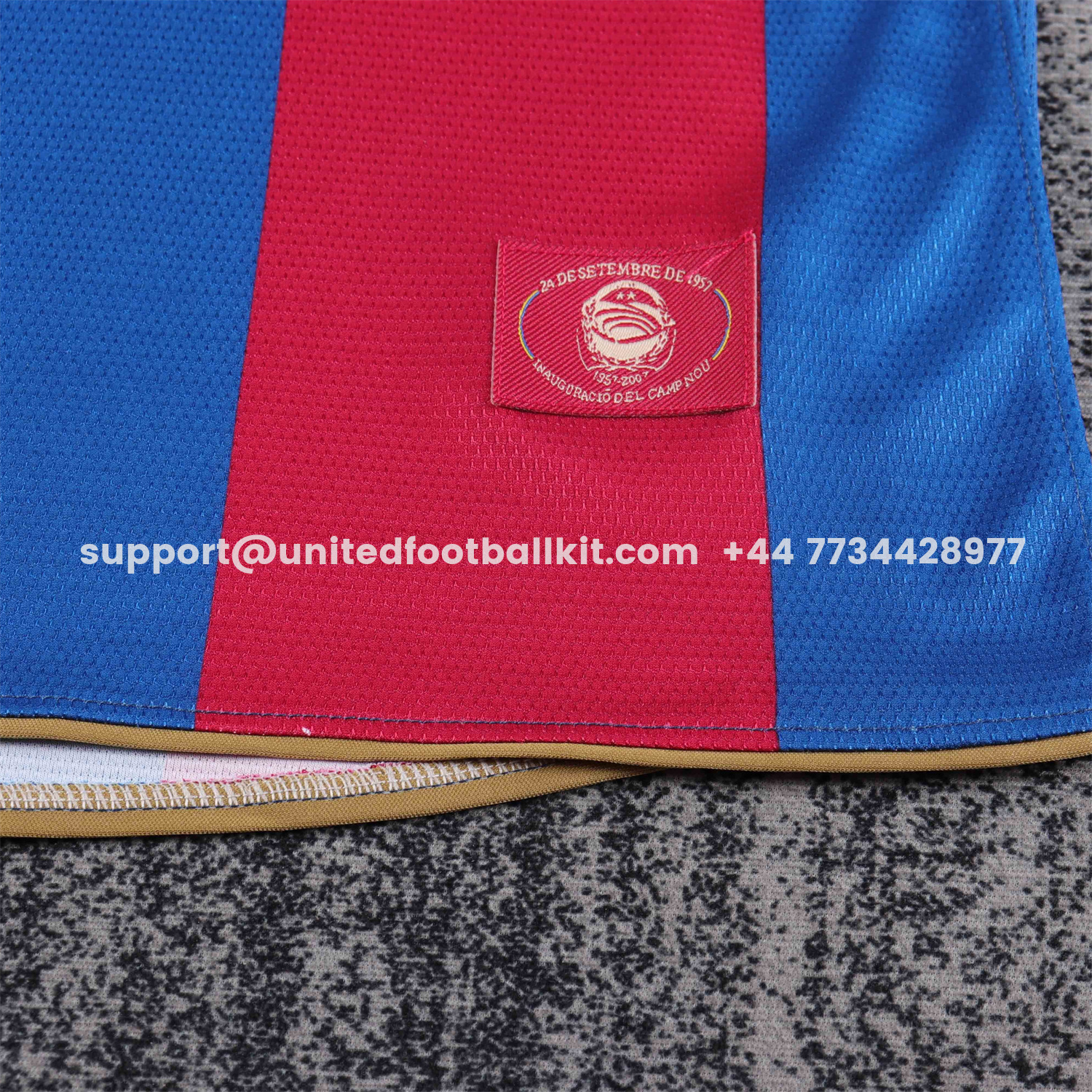 Unitedfootballkit.com | Retro Barcelona 2007-08 Home Kids Kit -Customize Name, Number and Patch | Worldwide Shipping