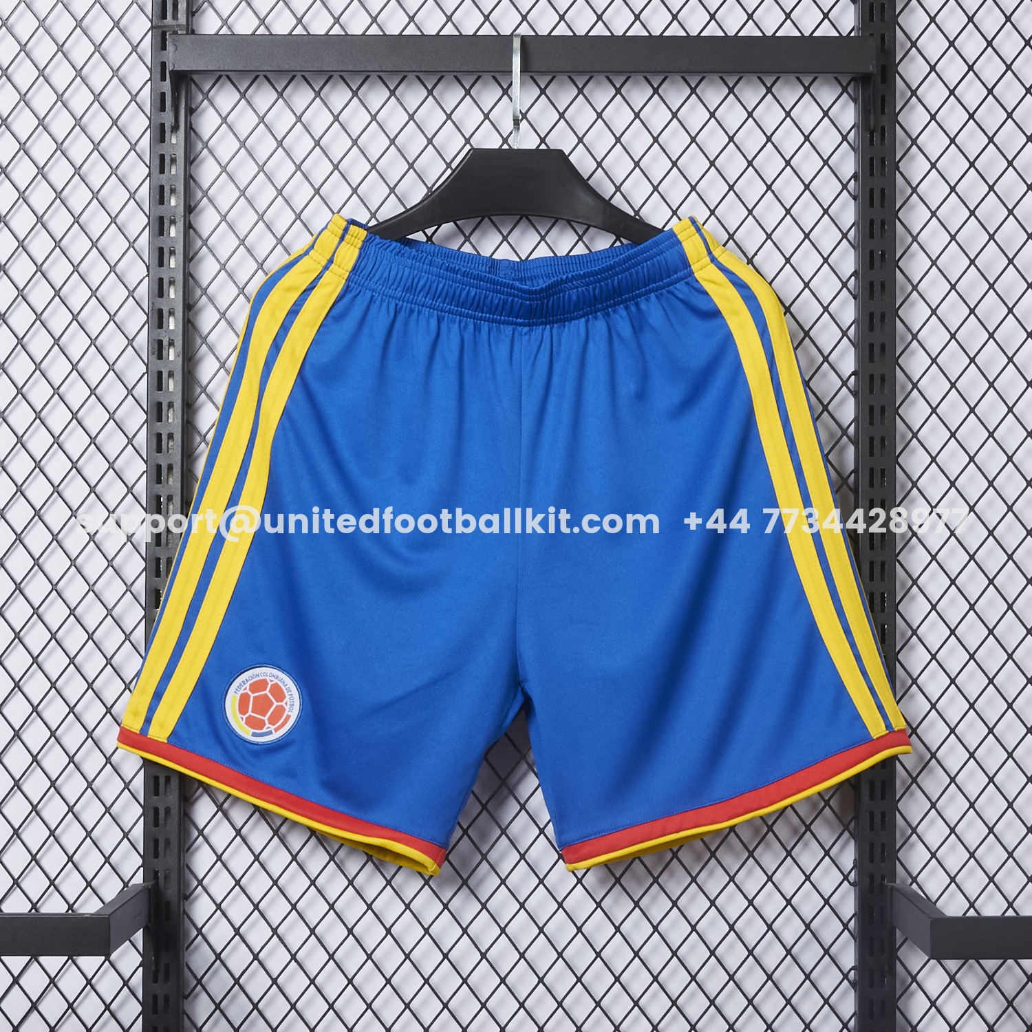 Unitedfootballkit.com | Colombia 2026 Home Blue Shorts - Fans Version -Customize Name, Number and Patch | Worldwide Shipping