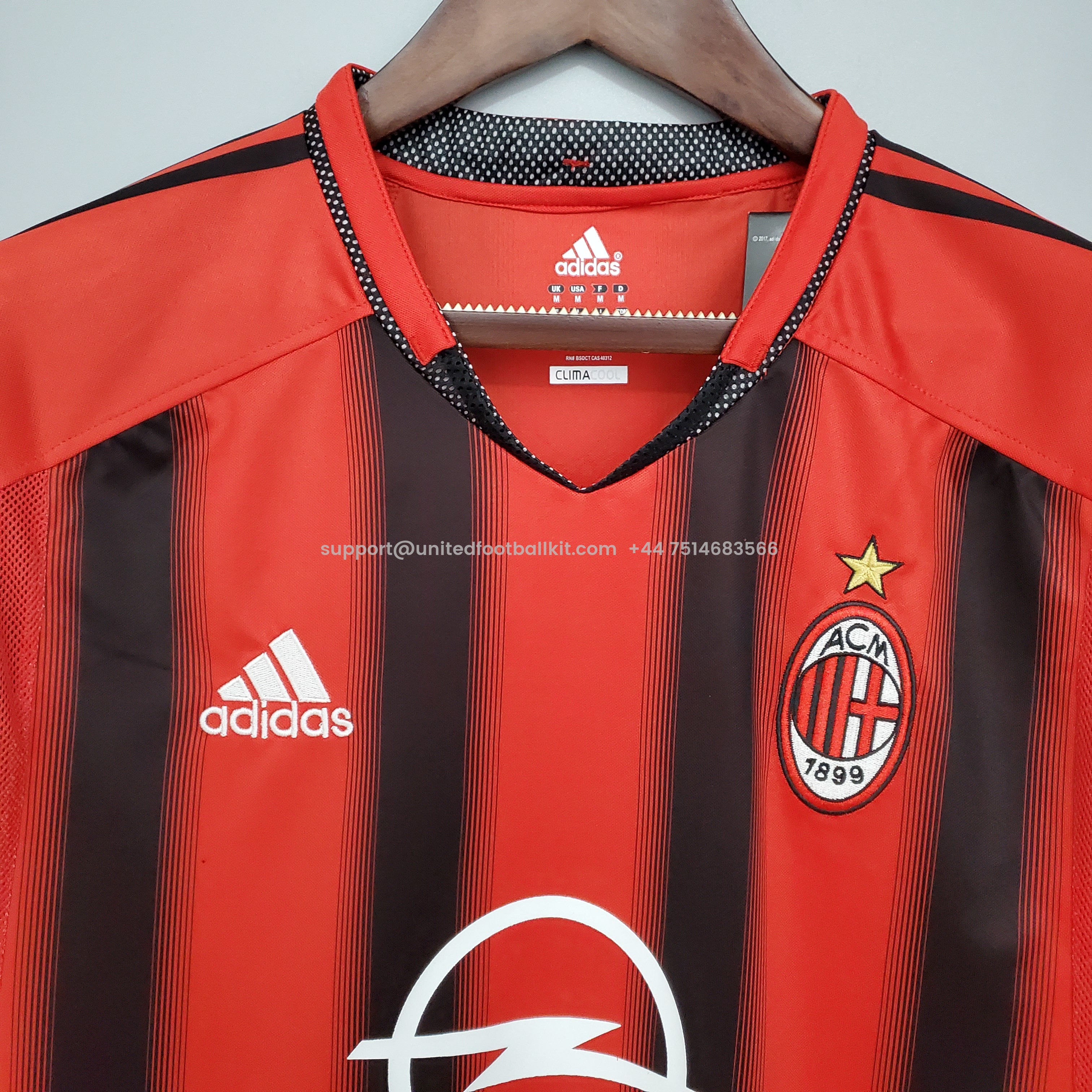 Unitedfootballkit.com | Retro AC Milan 04-05 Home Stadium Jersey -Customize Name, Number and Patch | Worldwide Shipping