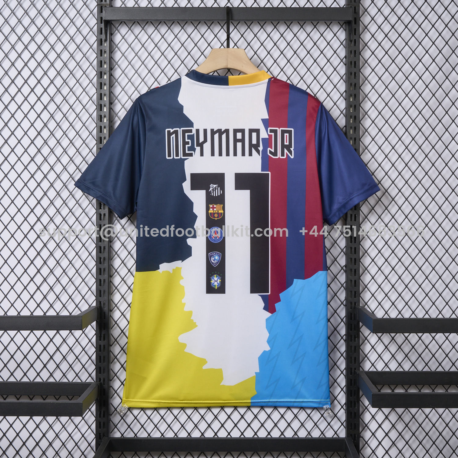 Unitedfootballkit.com | Neymar Career Commemorative Jersey - Fans Version - Barcelona Brazil Paris Saint-Germain PSG Santos Al Hilal SFC -Customize Name, Number and Patch | Worldwide Shipping