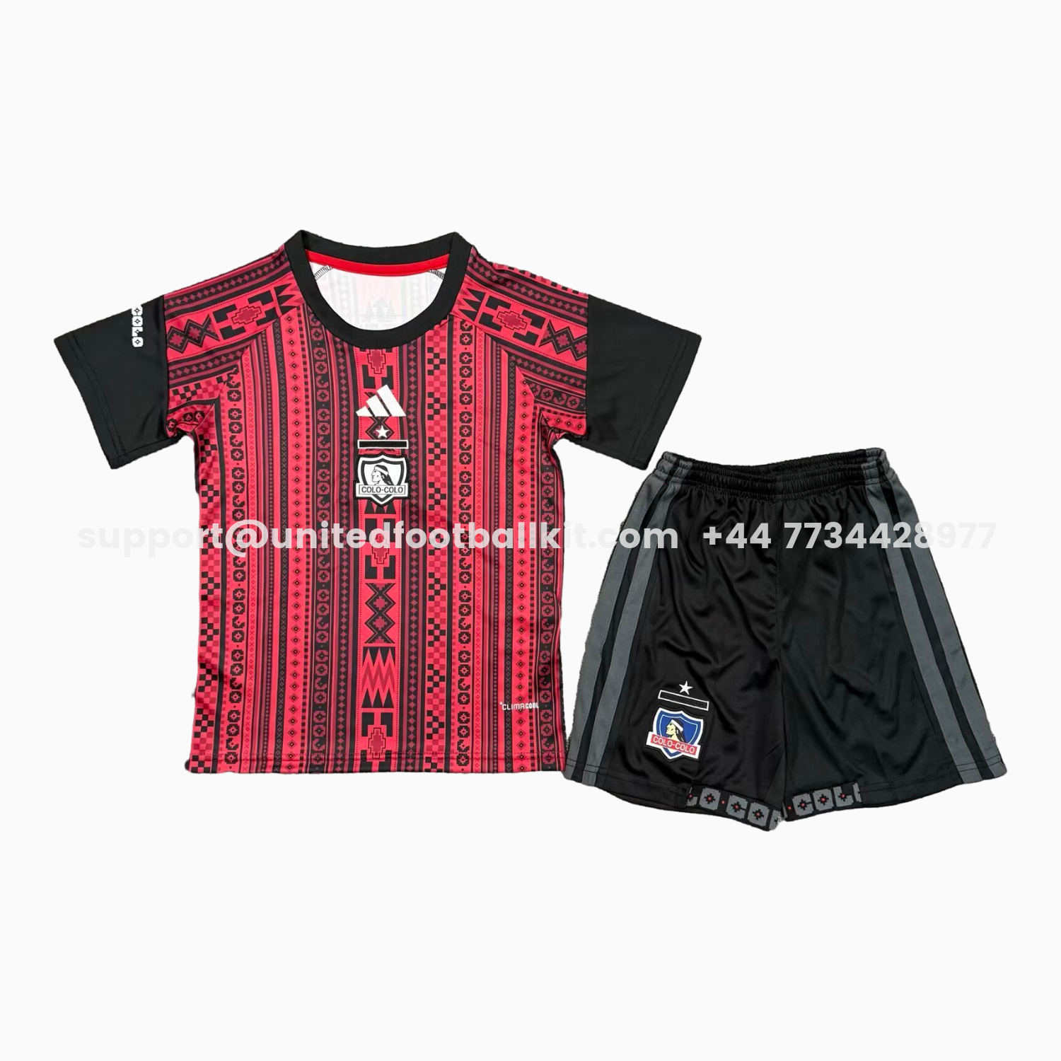 Unitedfootballkit.com | Colo Colo 25-26 Red Pre-Match Kids Kit -Customize Name, Number and Patch | Worldwide Shipping