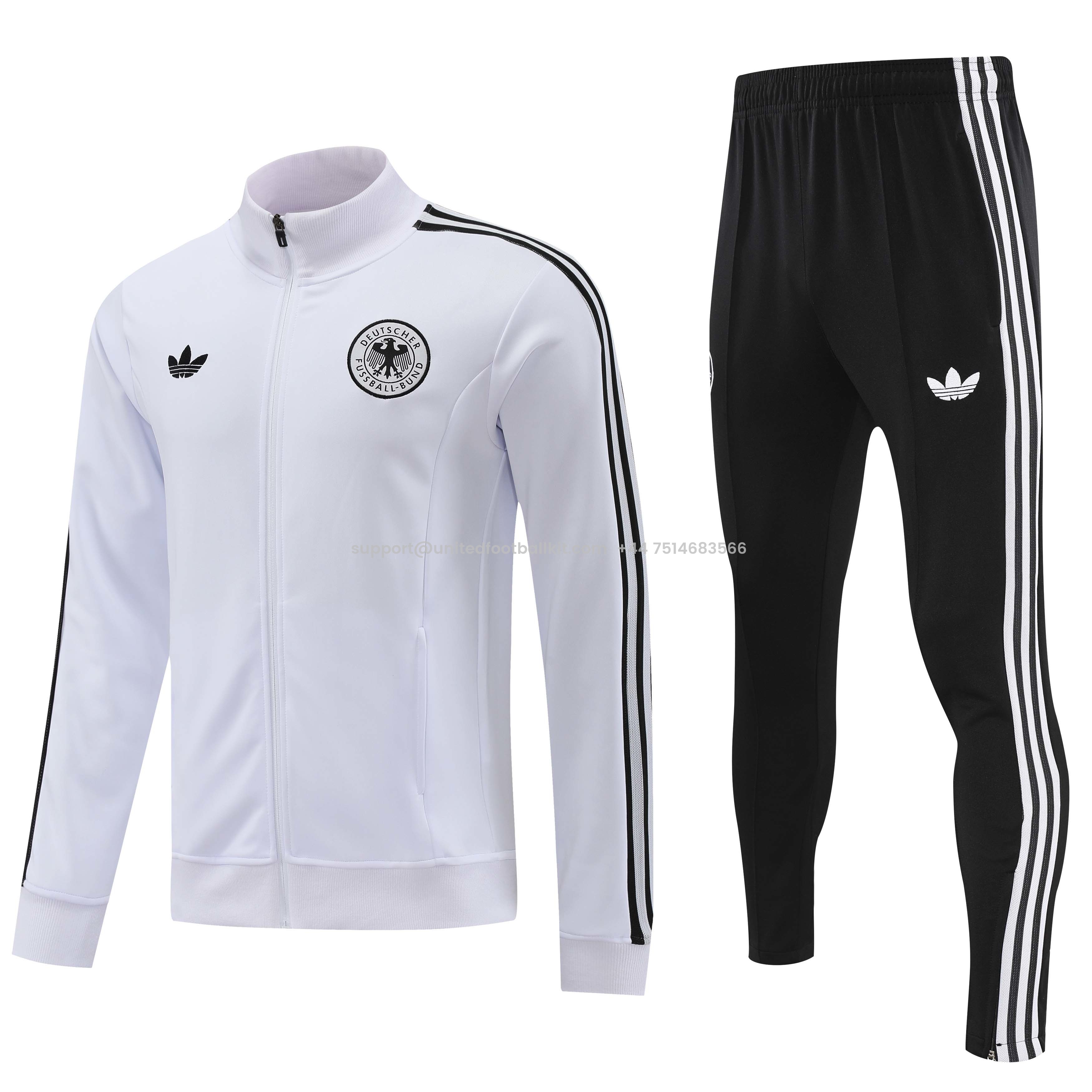 Unitedfootballkit.com | Germany 2024 Jacket Training Tracksuit - white -Customize Name, Number and Patch | Worldwide Shipping