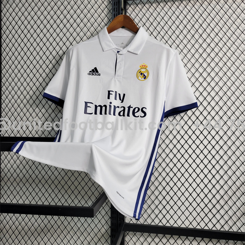 Unitedfootballkit.com | Retro Real Madrid 16-17 Home Stadium Jersey -Customize Name, Number and Patch | Worldwide Shipping