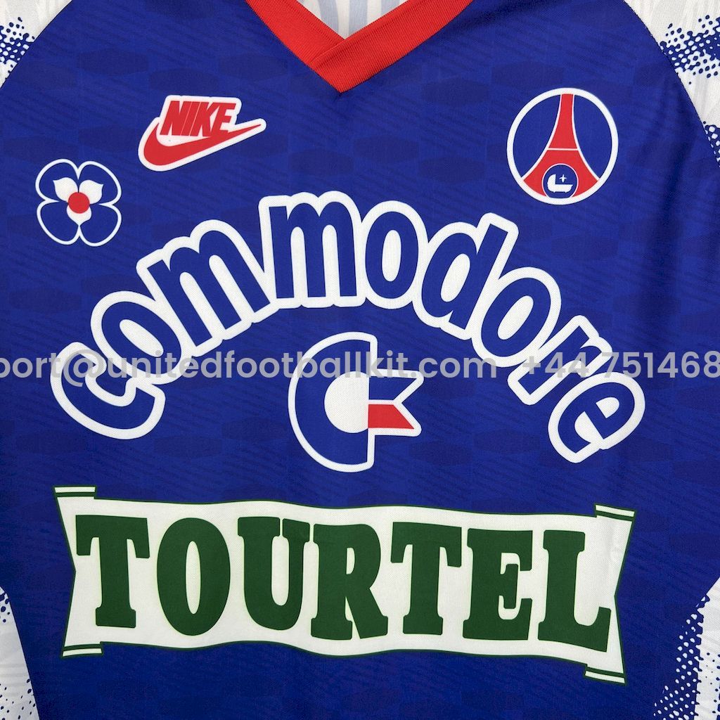 Unitedfootballkit.com | Retro Paris Saint-Germain PSG 1992-93 Away Jersey -Customize Name, Number and Patch | Worldwide Shipping
