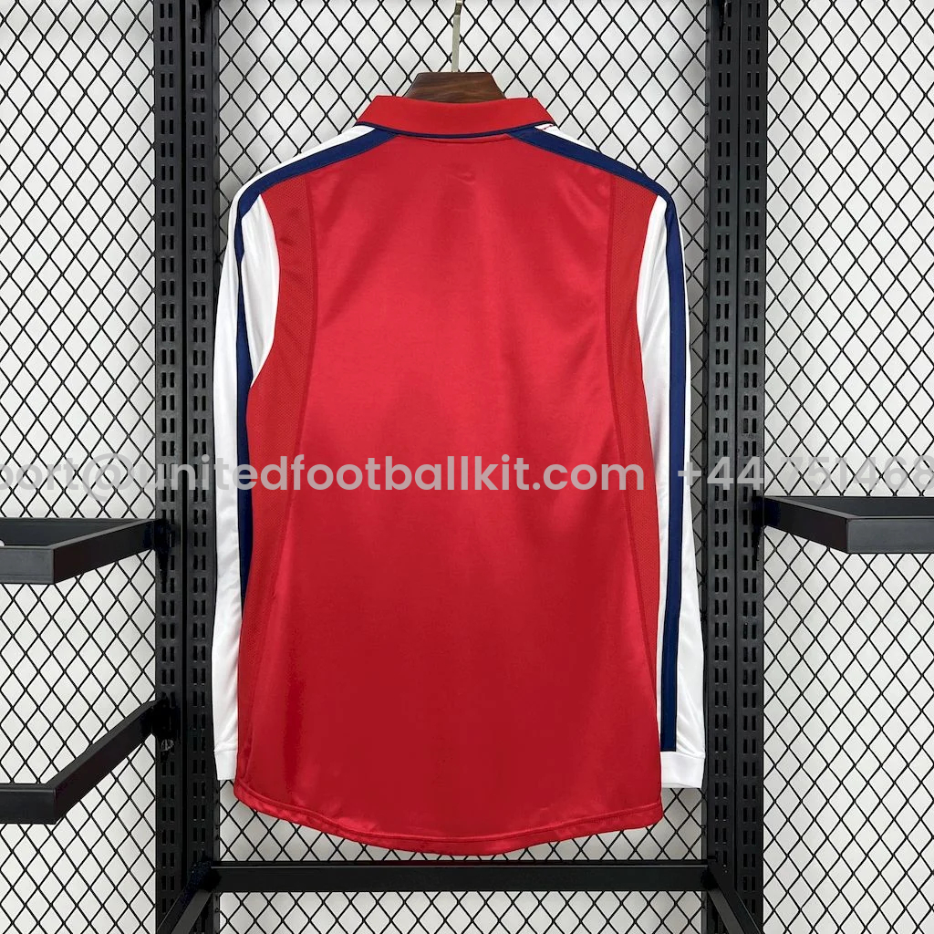 Unitedfootballkit.com | Retro Arsenal 2001-02 Home Long Sleeves Jersey -Customize Name, Number and Patch | Worldwide Shipping