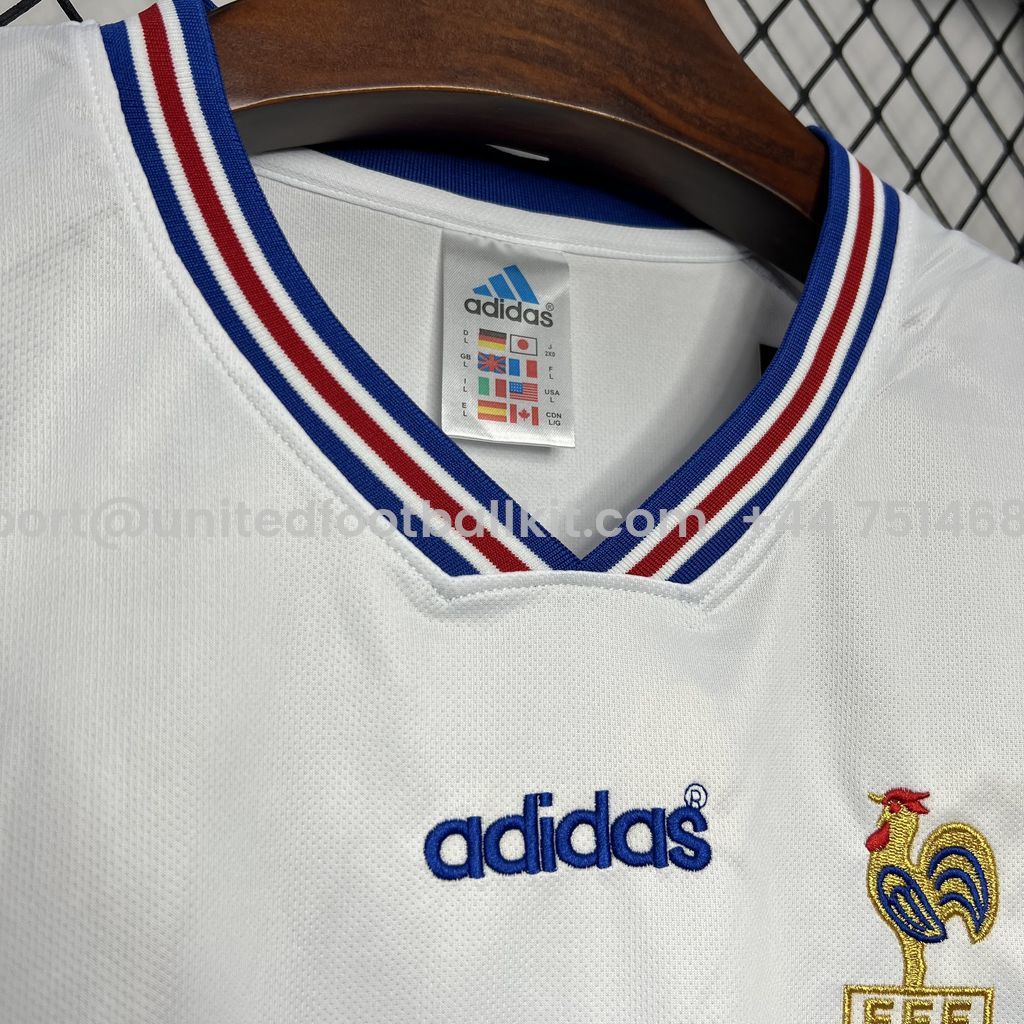 Unitedfootballkit.com | Retro France 1996 Away Jersey -Customize Name, Number and Patch | Worldwide Shipping