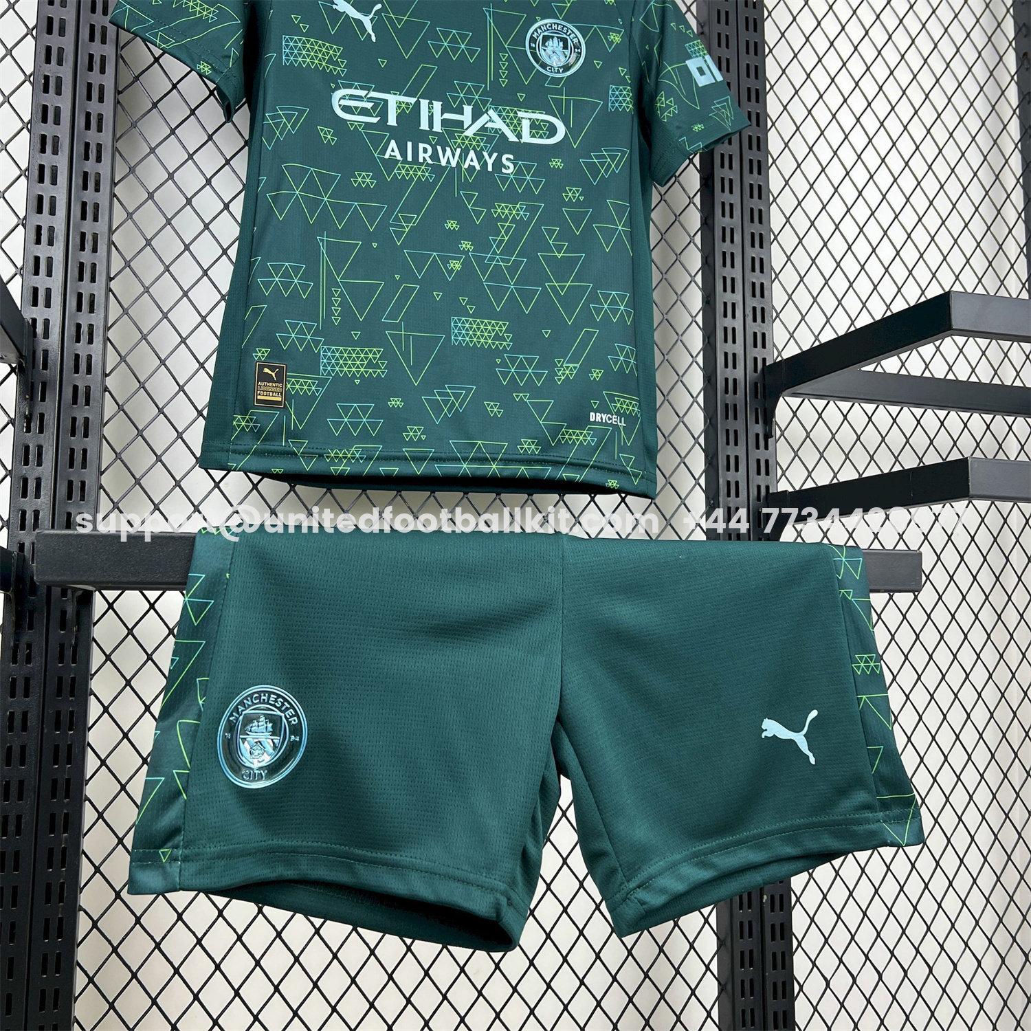 Unitedfootballkit.com | Manchester City 25-26 Fourth Green Kids Kit -Customize Name, Number and Patch | Worldwide Shipping