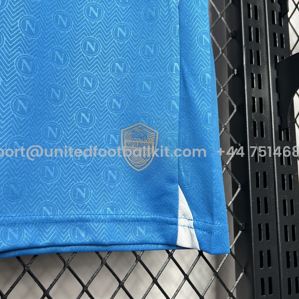 Unitedfootballkit.com | SSC Napoli 24-25 Home Stadium Jersey - Fans Version -Customize Name, Number and Patch | Worldwide Shipping