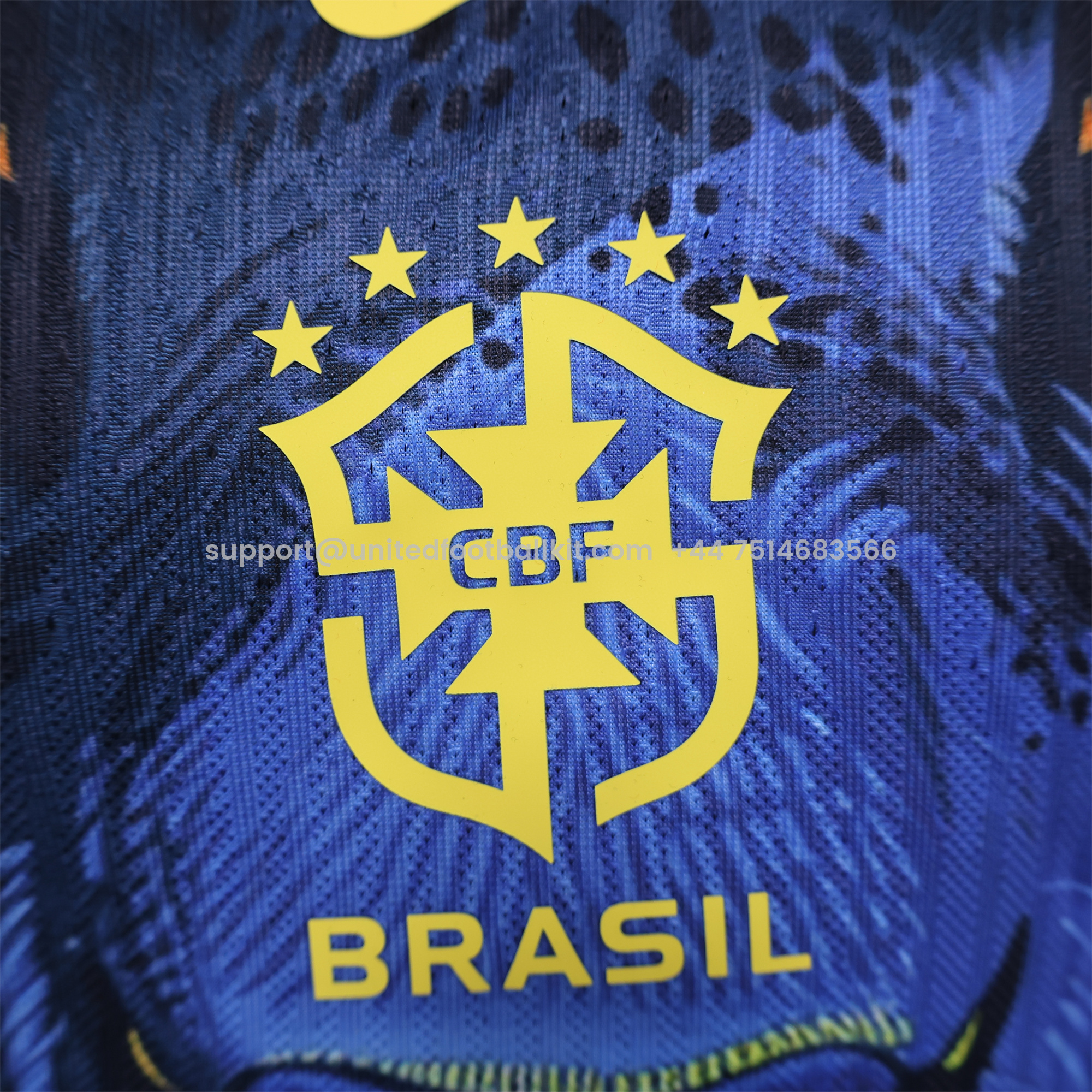 Unitedfootballkit.com | Brazil 2024 Black Blue Tiger Jersey - Player Version -Customize Name, Number and Patch | Worldwide Shipping