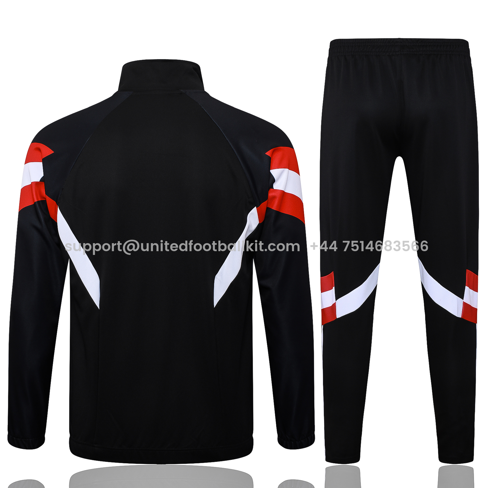 Unitedfootballkit.com | Manchester United 24-25 Originals LFSTLR Jacket Training Tracksuit - Black -Customize Name, Number and Patch | Worldwide Shipping