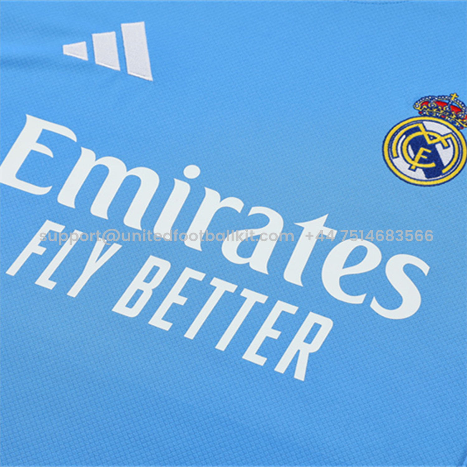 Unitedfootballkit.com | Real Madrid 25-26 Short-Sleeve Training Set - Sky Blue Top and Sky Blue Shorts -Customize Name, Number and Patch | Worldwide Shipping