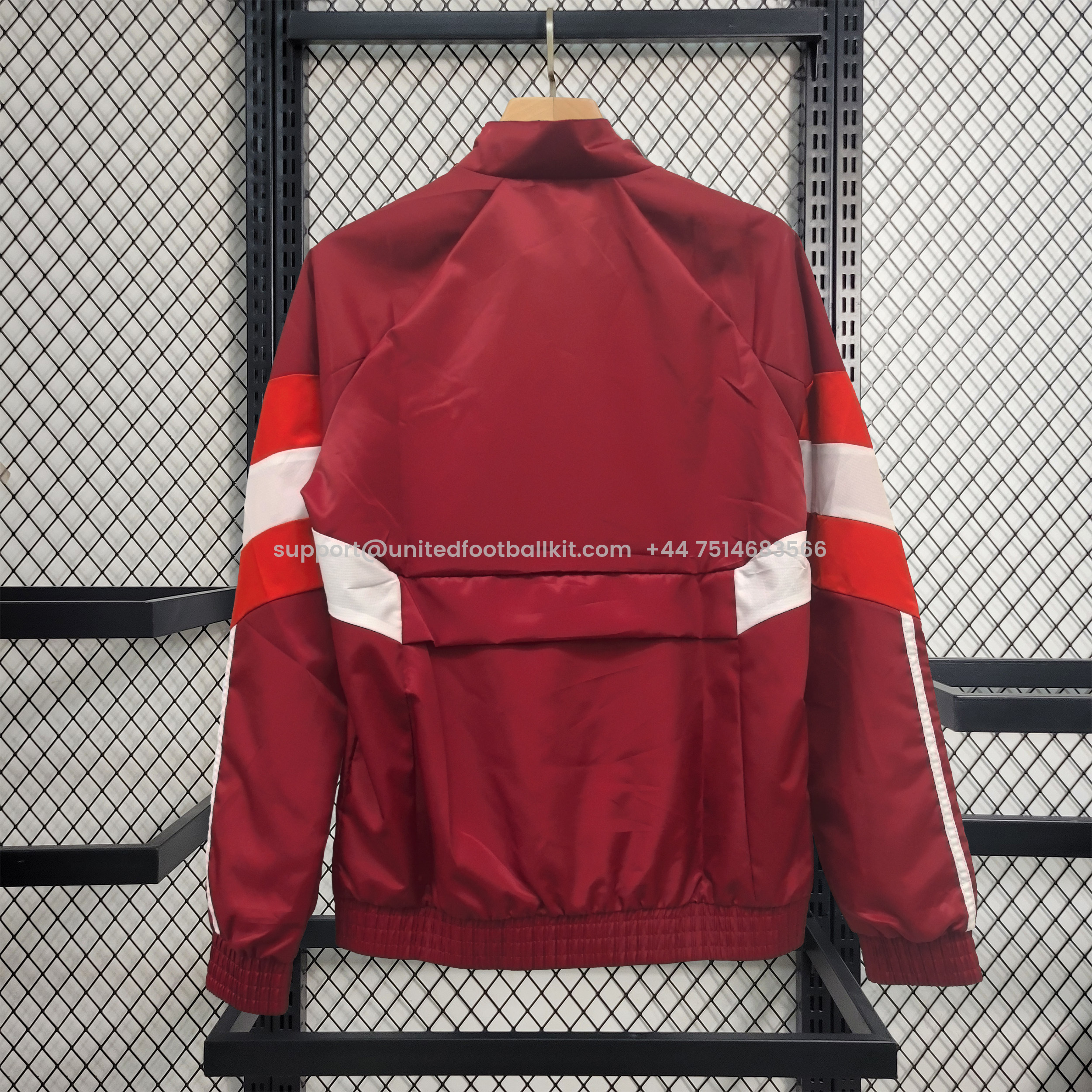 Unitedfootballkit.com | Bayern Munich 24-25 Throwback Windbreaker Jacket - Red -Customize Name, Number and Patch | Worldwide Shipping