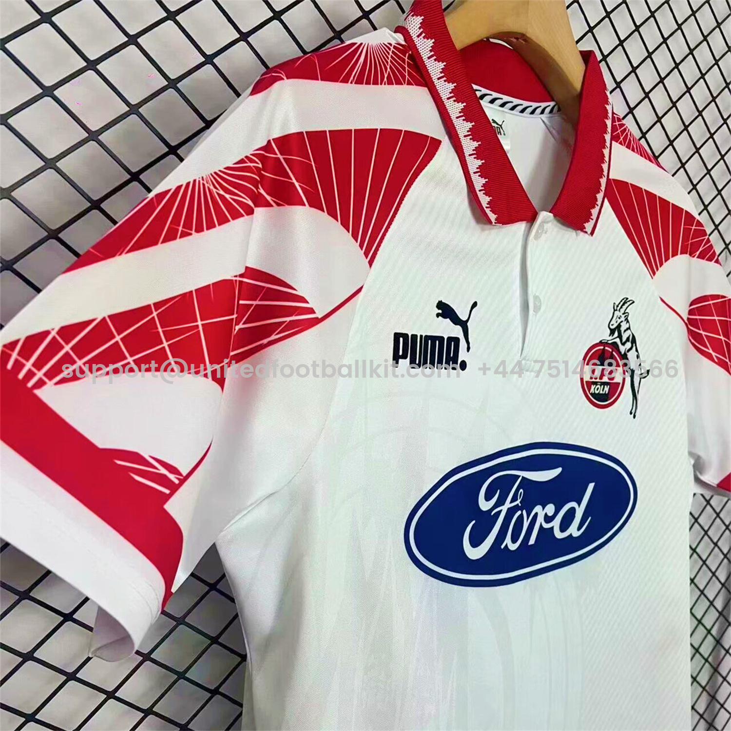 Unitedfootballkit.com | Retro 1. FC Köln 1996-97 Home Jersey -Customize Name, Number and Patch | Worldwide Shipping