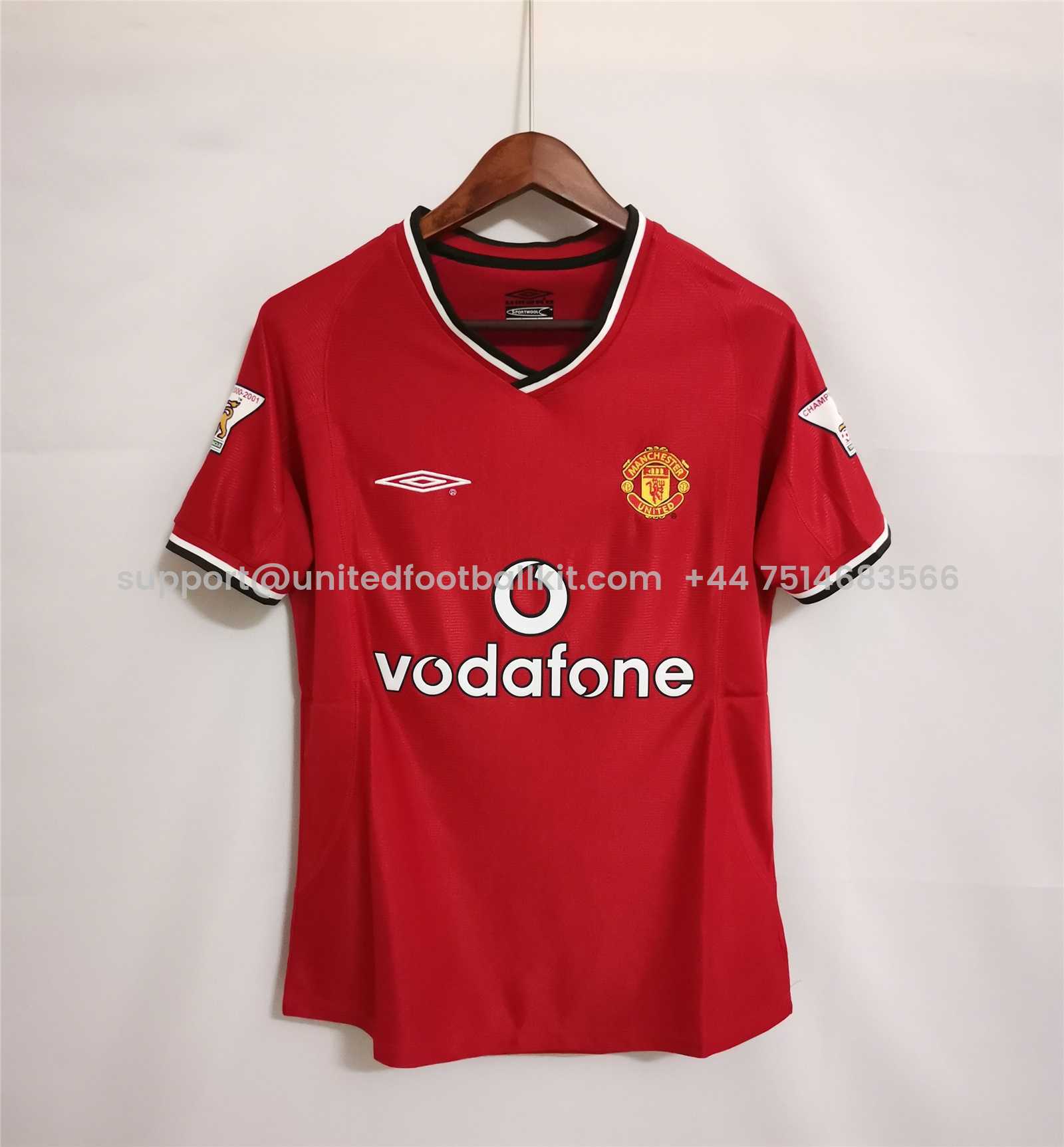 Unitedfootballkit.com | Retro Manchester United 00-02 Home Jersey -Customize Name, Number and Patch | Worldwide Shipping