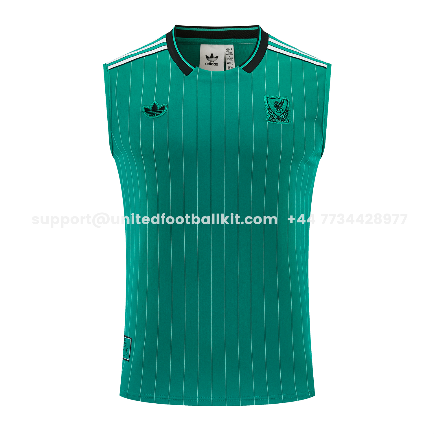 Unitedfootballkit.com | Liver.pool 25-26 Retro Style Vest Training Set - Green With White Stripes Top & Pants -Customize Name, Number and Patch | Worldwide Shipping