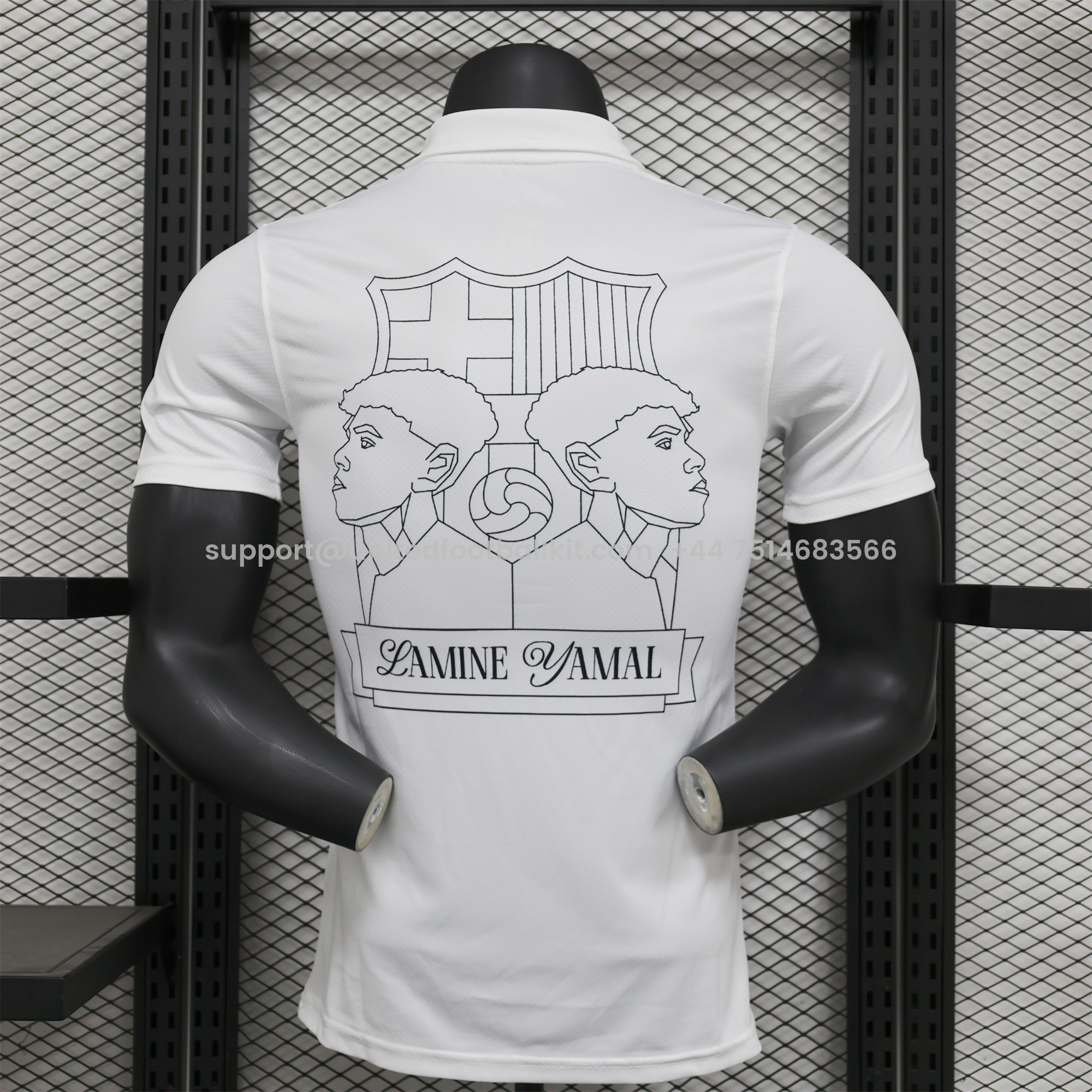 Unitedfootballkit.com | Barcelona 24-25 Yamal Anniversary White Jersey - Player Version -Customize Name, Number and Patch | Worldwide Shipping