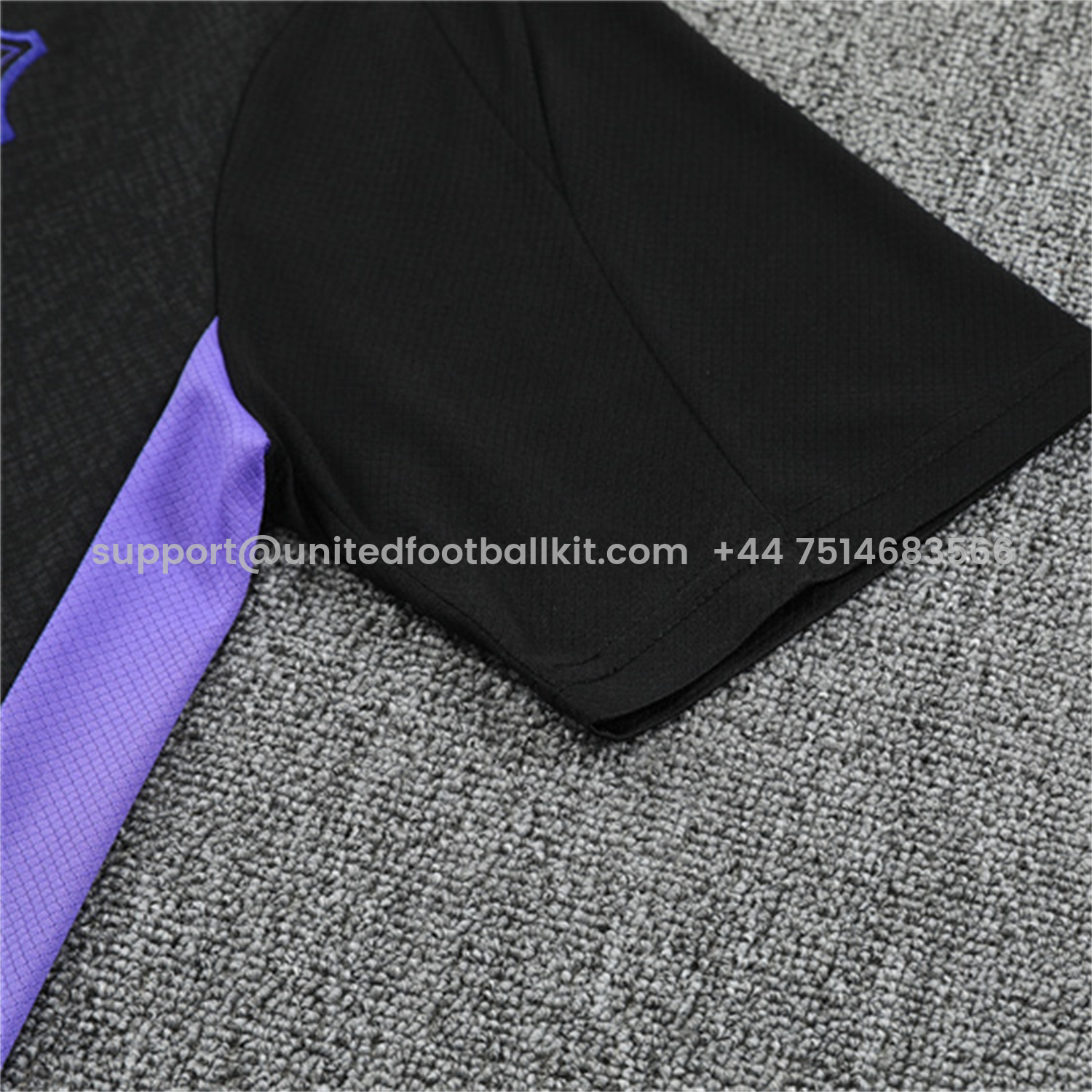 Unitedfootballkit.com | Barcelona 25-26 X KB Kids Short-Sleeve Training Set - Black Blue Top & Black Shorts -Customize Name, Number and Patch | Worldwide Shipping